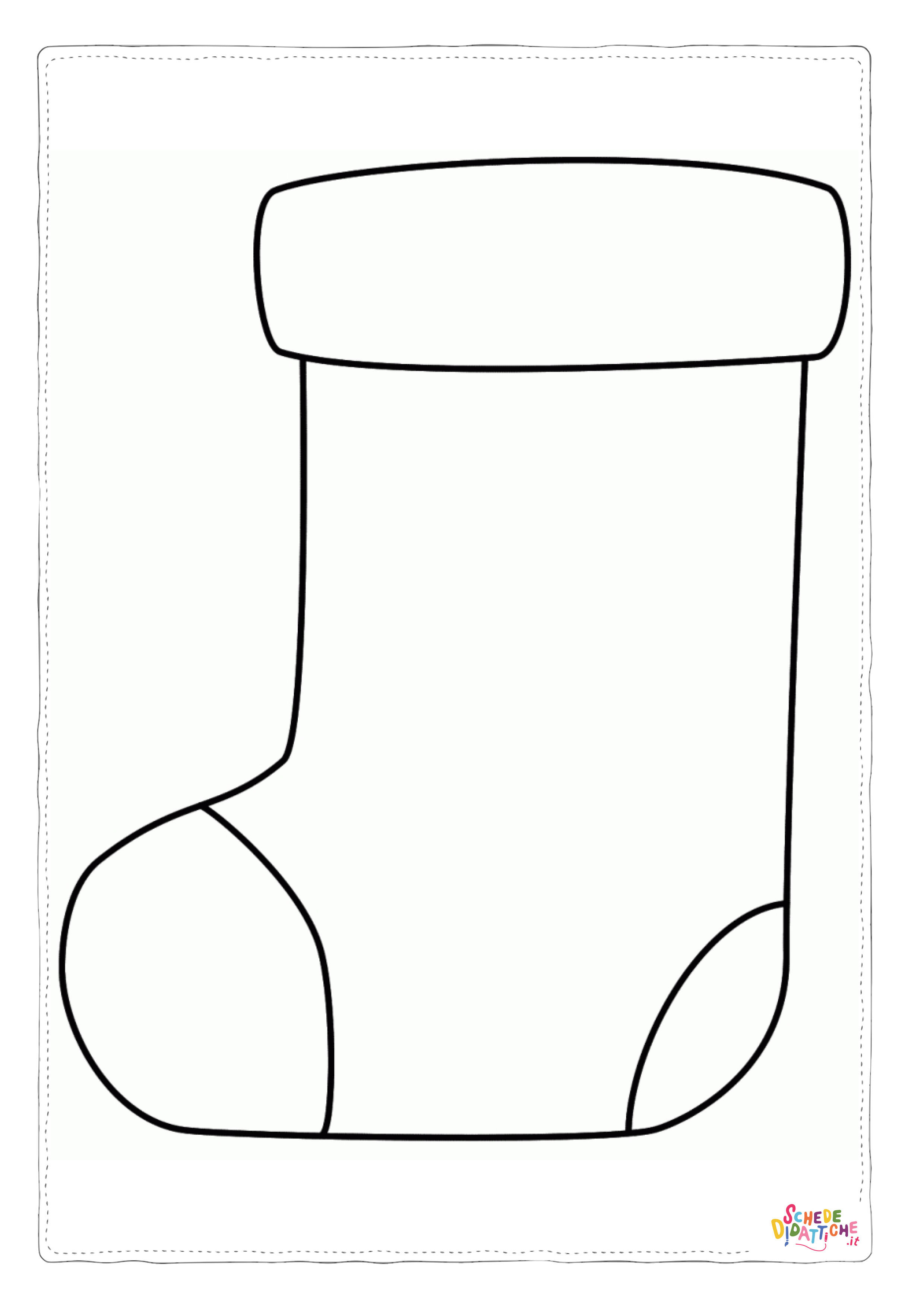 Disegno "Disegno di calza di Natale da stampare e colorare 20" Disegno di calza di Natale da stampare e colorare 20