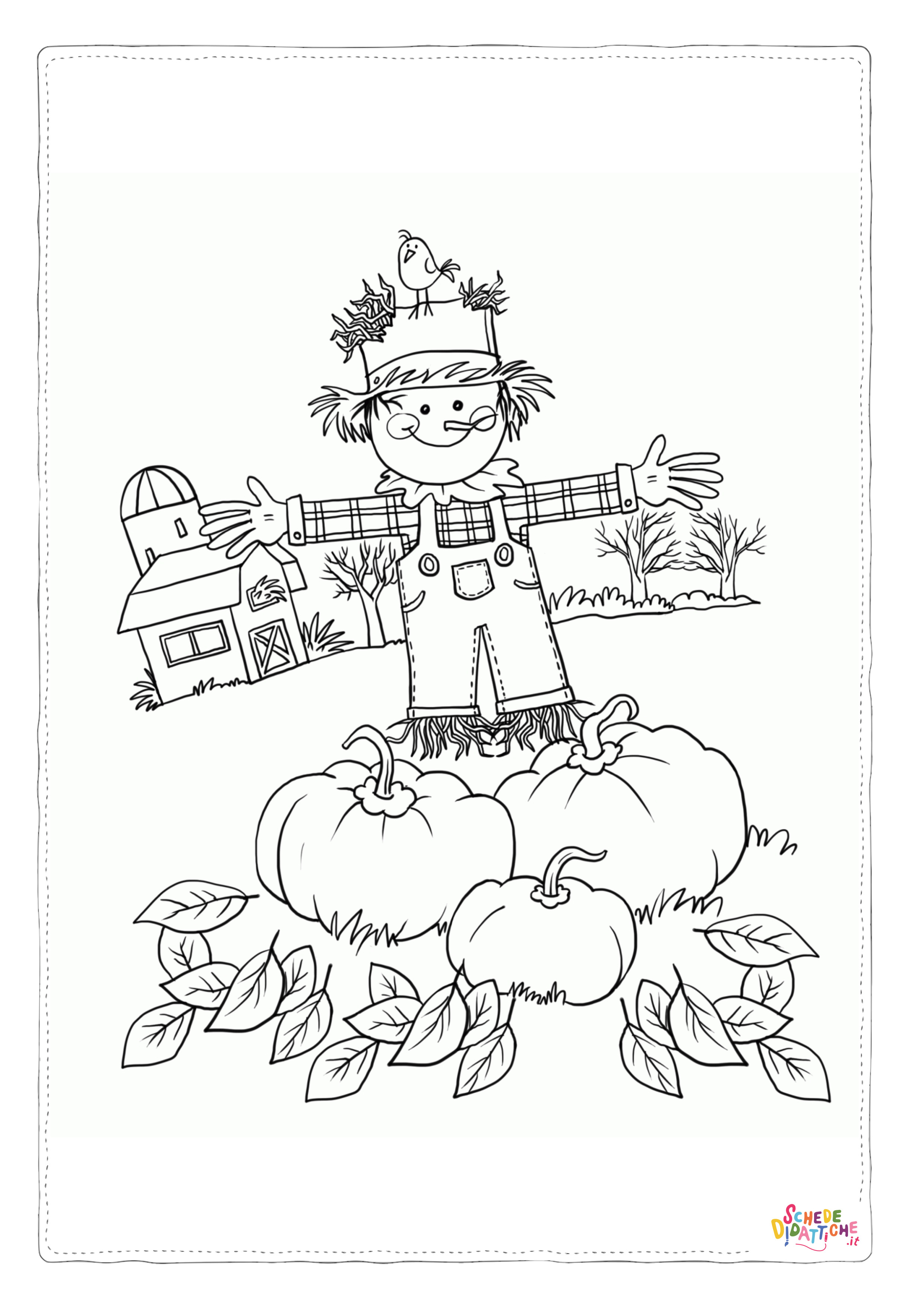 Disegno "Disegno di spaventapasseri da stampare e colorare 6" Disegno di spaventapasseri da stampare e colorare 6