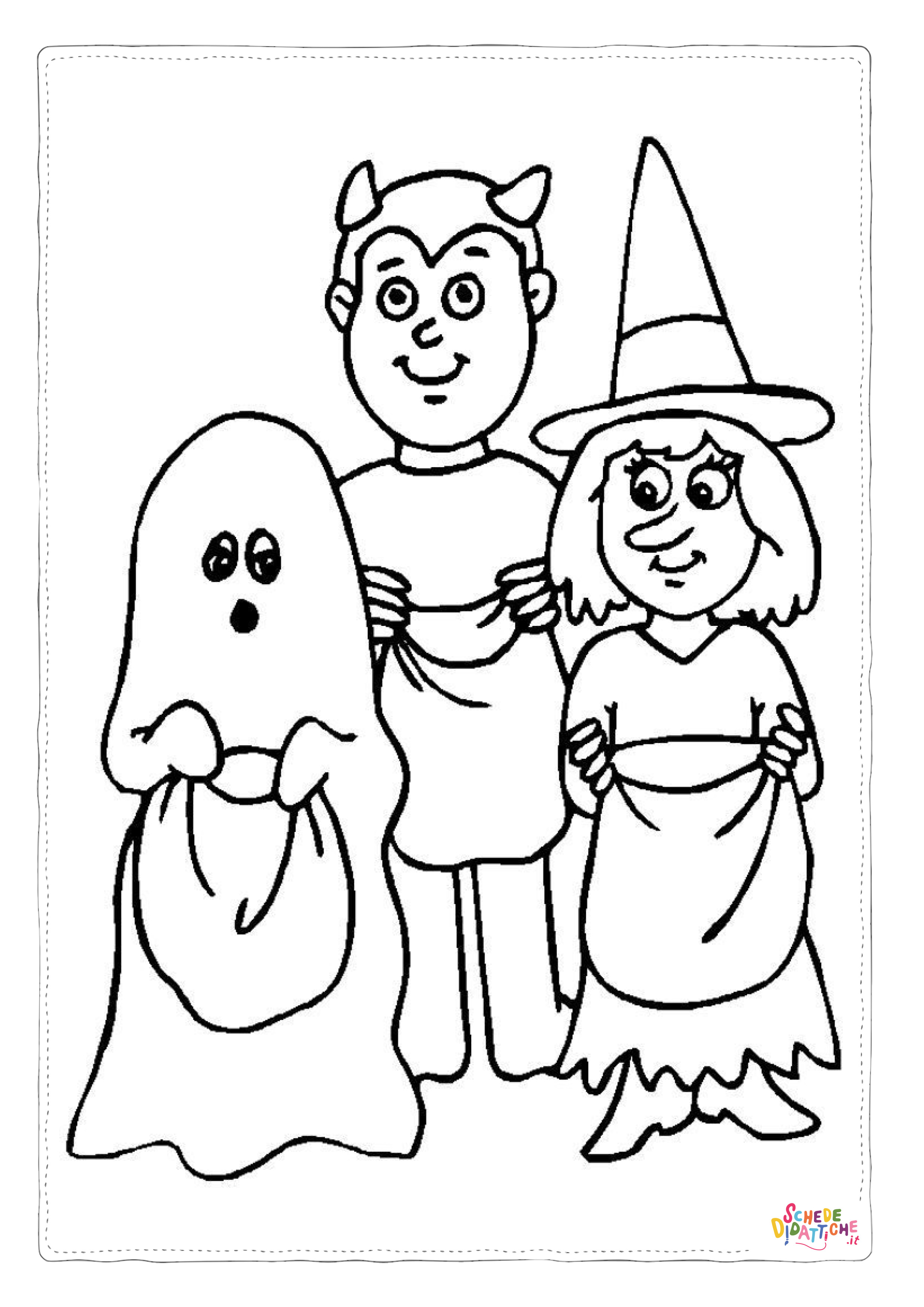 Disegno "Disegno di bambino ad Halloween da stampare e colorare 21" Disegno di bambino ad Halloween da stampare e colorare 21