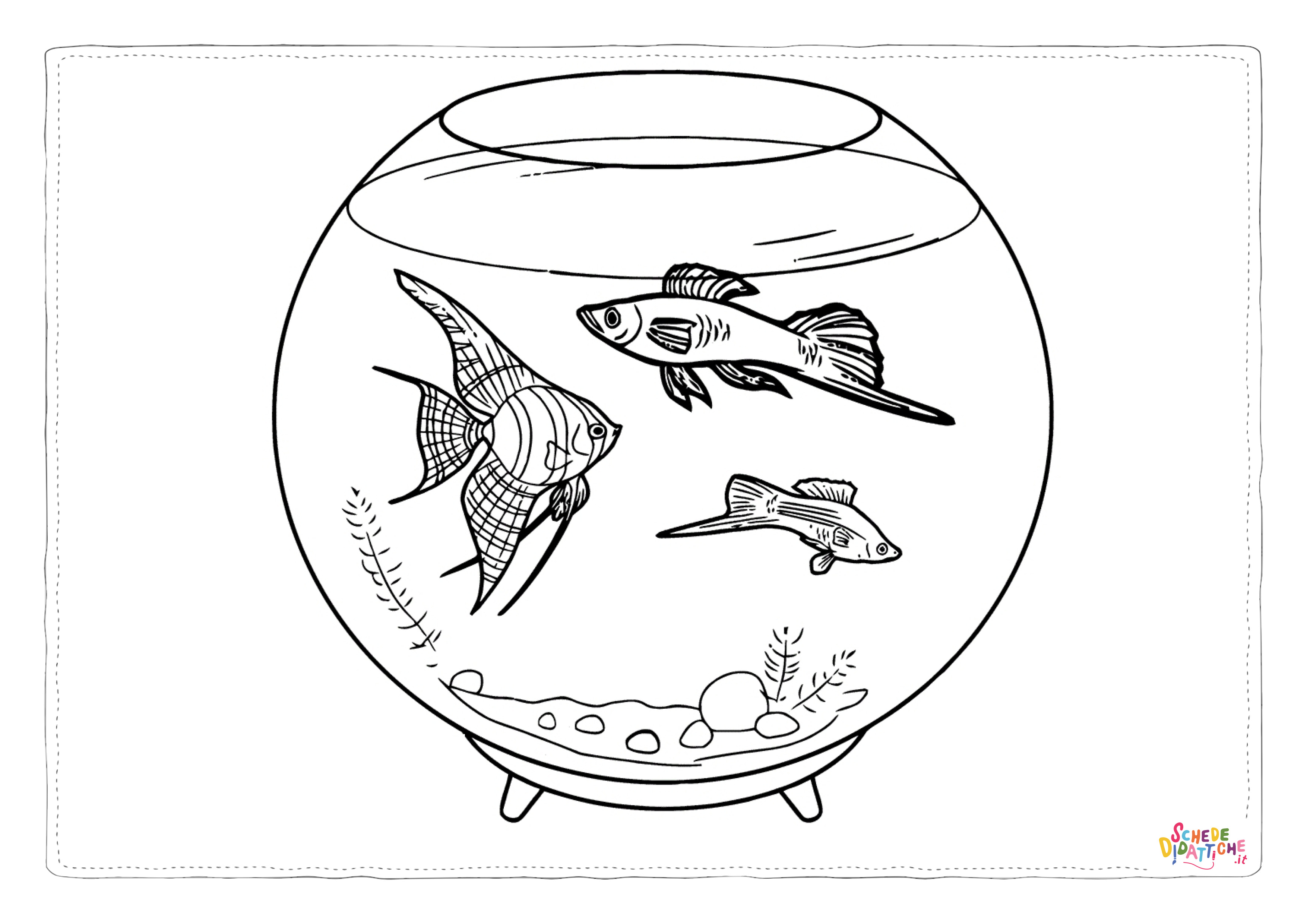 Disegno "Disegno di pesce da stampare e colorare 136" Disegno di pesce da stampare e colorare 136