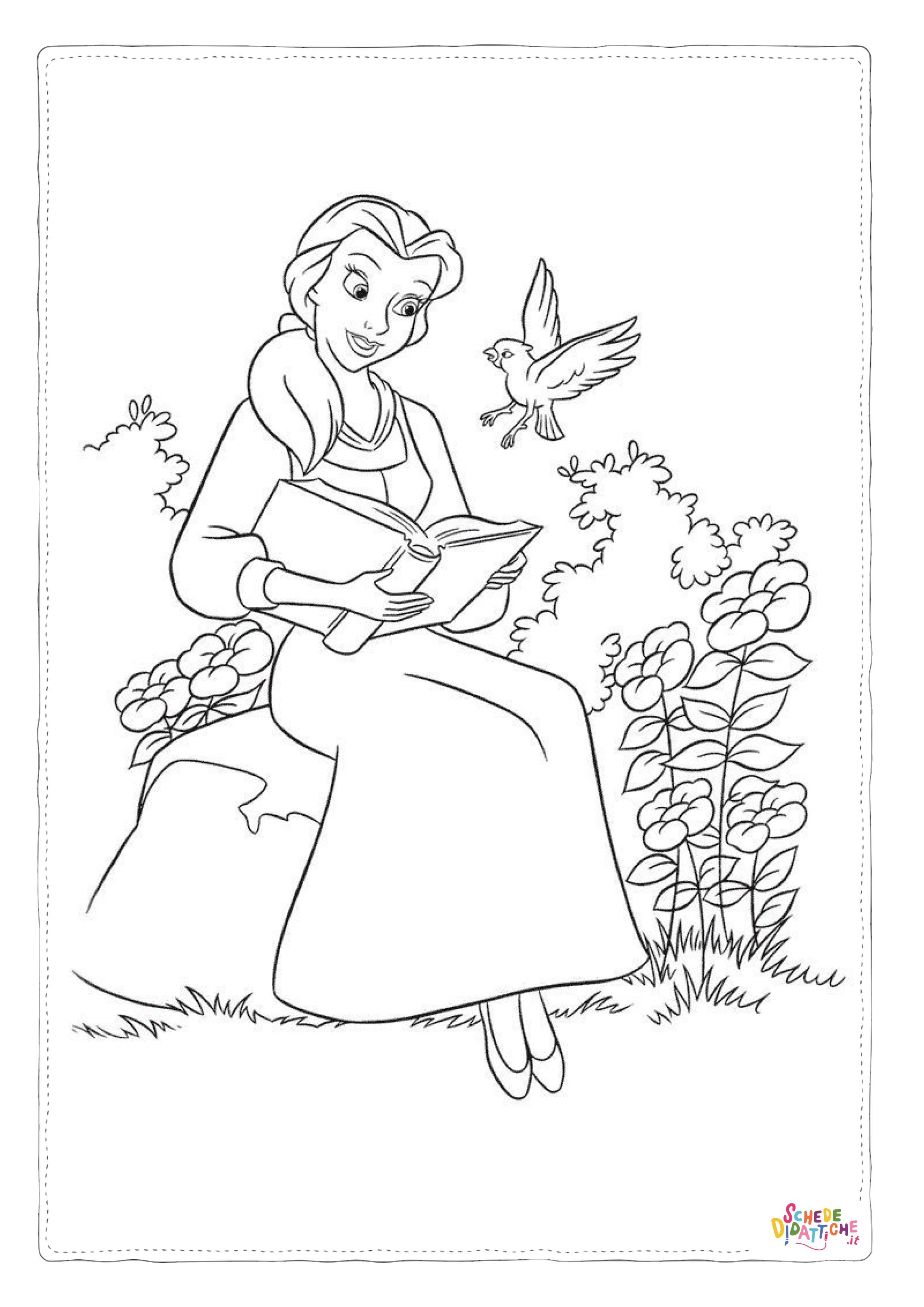 Disegno di La Bella e la Bestia da stampare e colorare 57