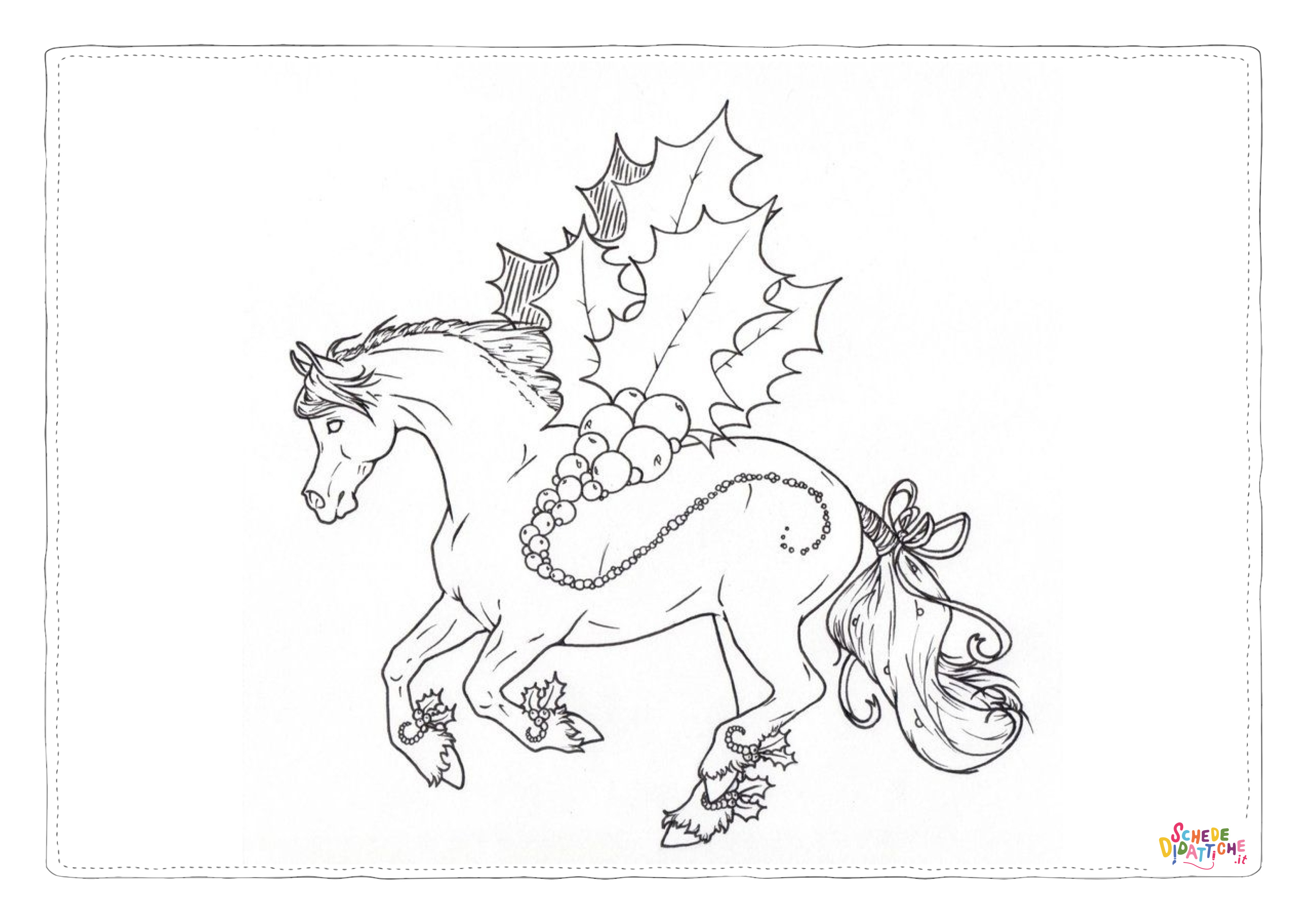 Disegno di cavallo alato da stampare e colorare 1