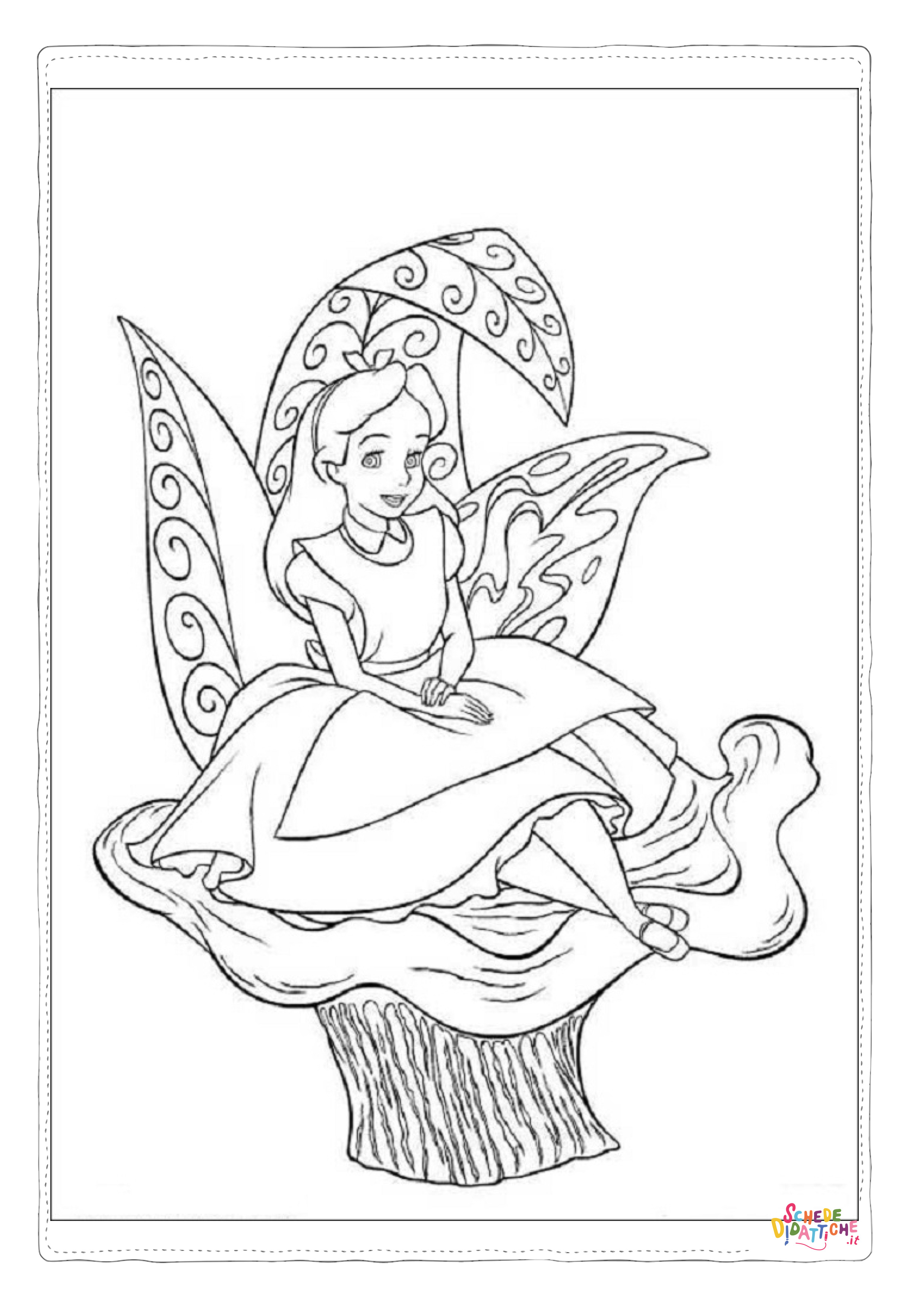 Disegno di Alice nel paese delle meraviglie da stampare e colorare 22