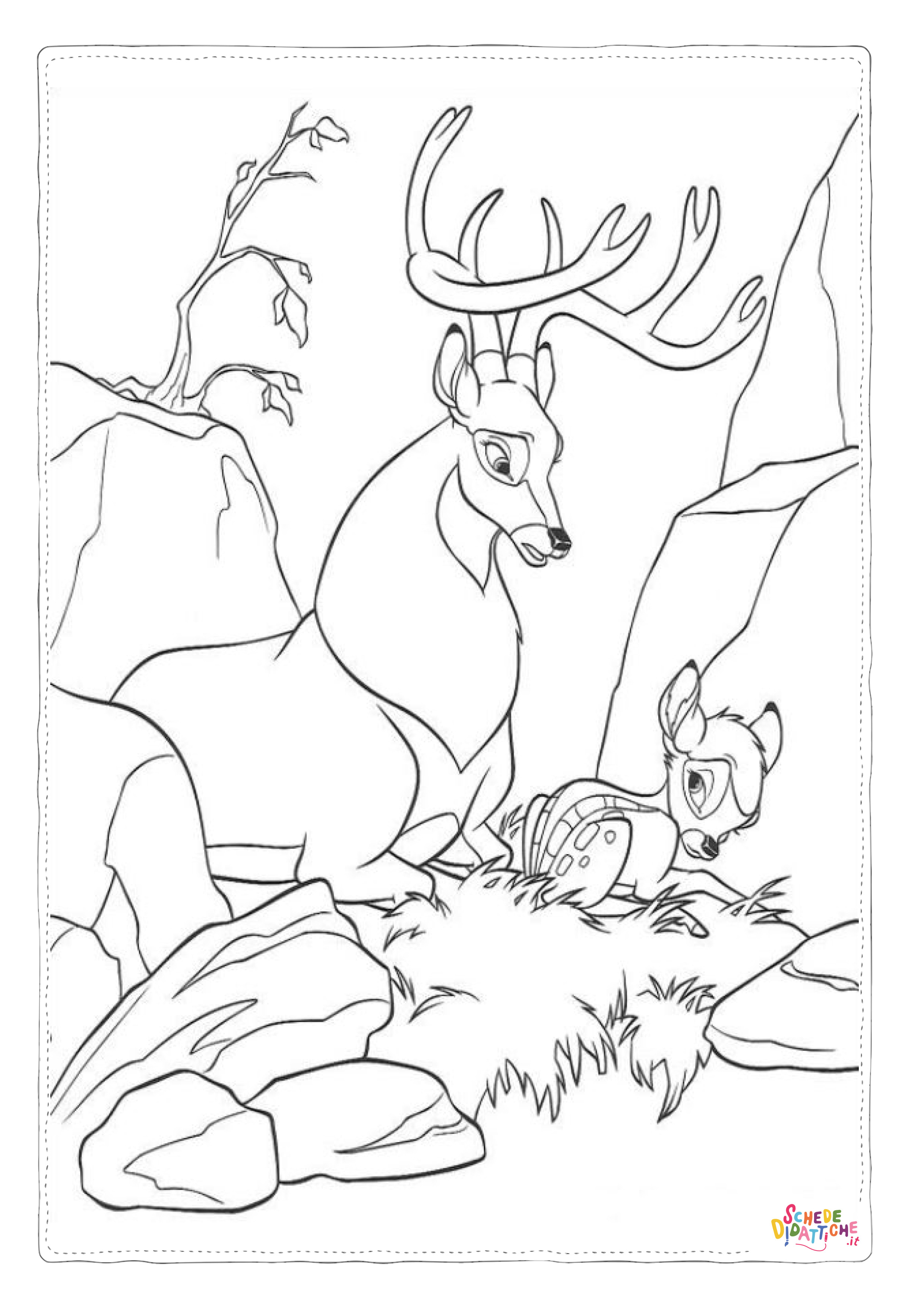 Disegno "Disegno di Bambi da stampare e colorare 30" Disegno di Bambi da stampare e colorare 30