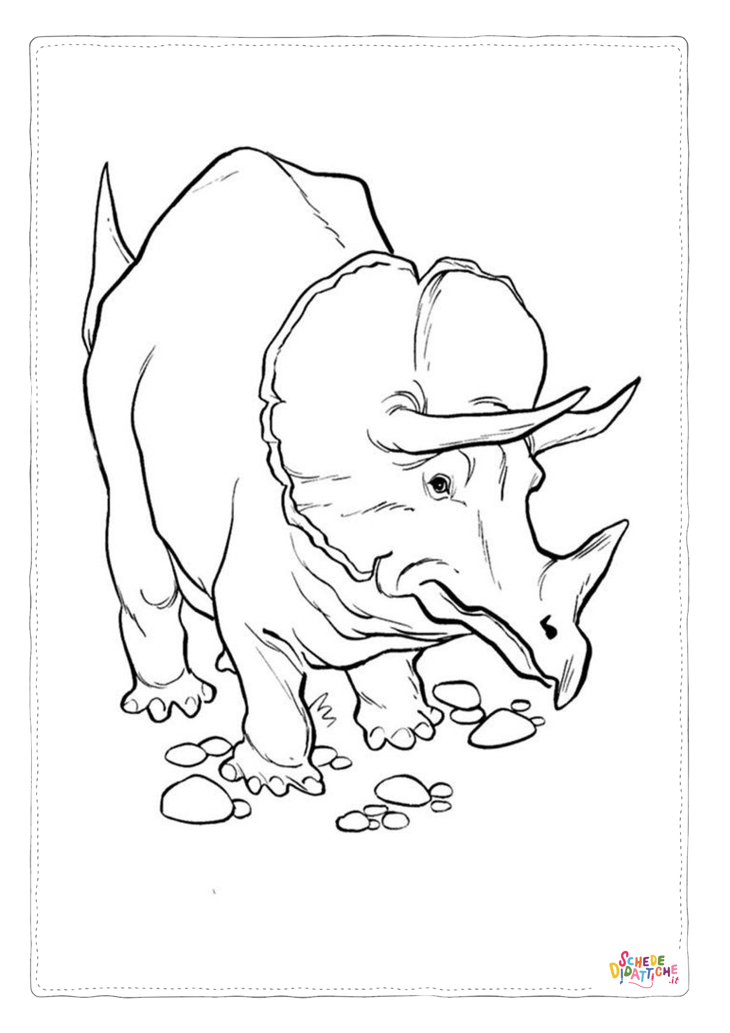 Disegno "Disegno di Triceratopo da stampare e colorare 26" Disegno di Triceratopo da stampare e colorare 26