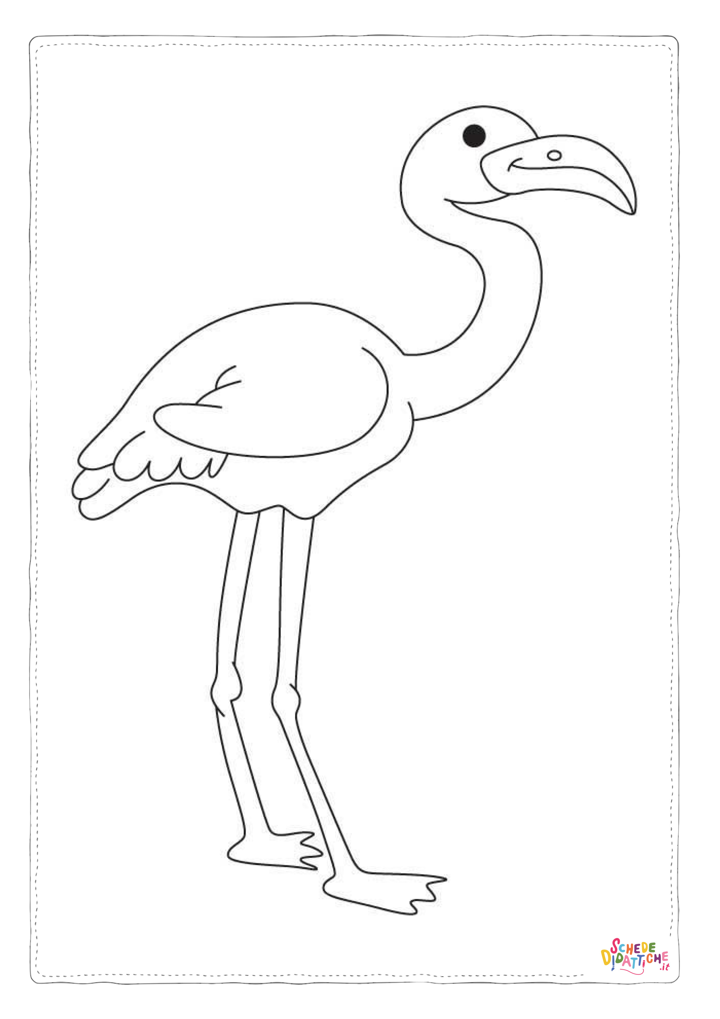 Disegno "Disegno di fenicottero da stampare e colorare 4" Disegno di fenicottero da stampare e colorare 4