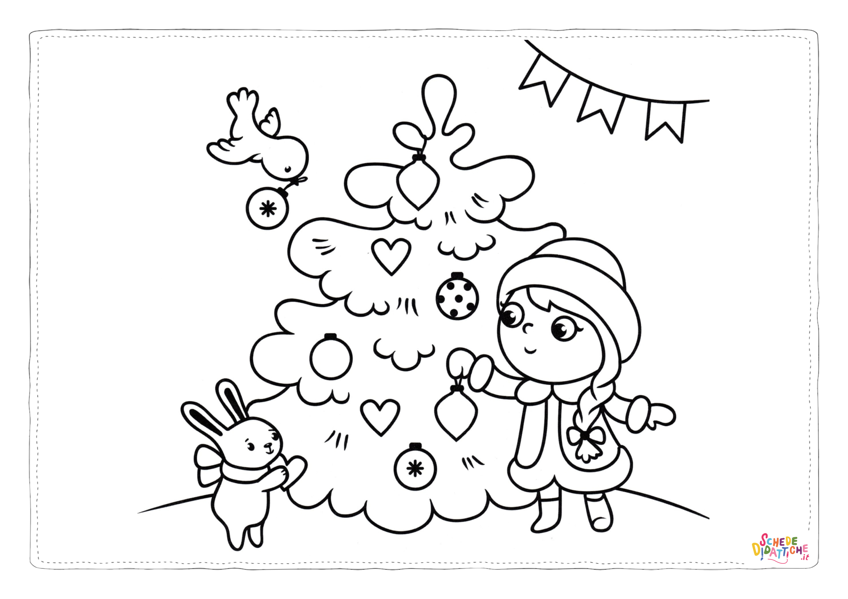 Disegno "Disegno di albero di Natale da stampare e colorare 126" Disegno di albero di Natale da stampare e colorare 126