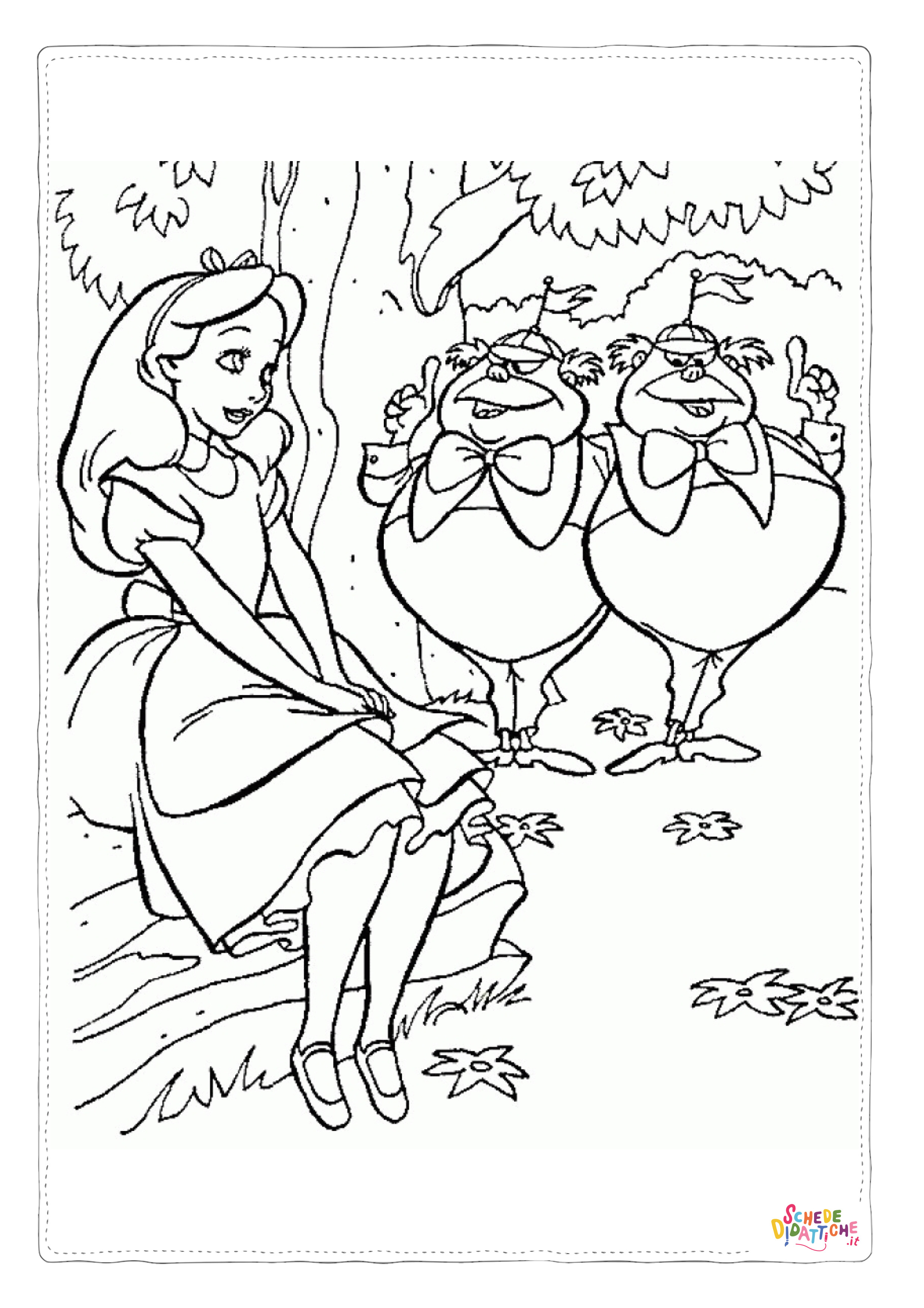Disegno di Alice nel paese delle meraviglie da stampare e colorare 2