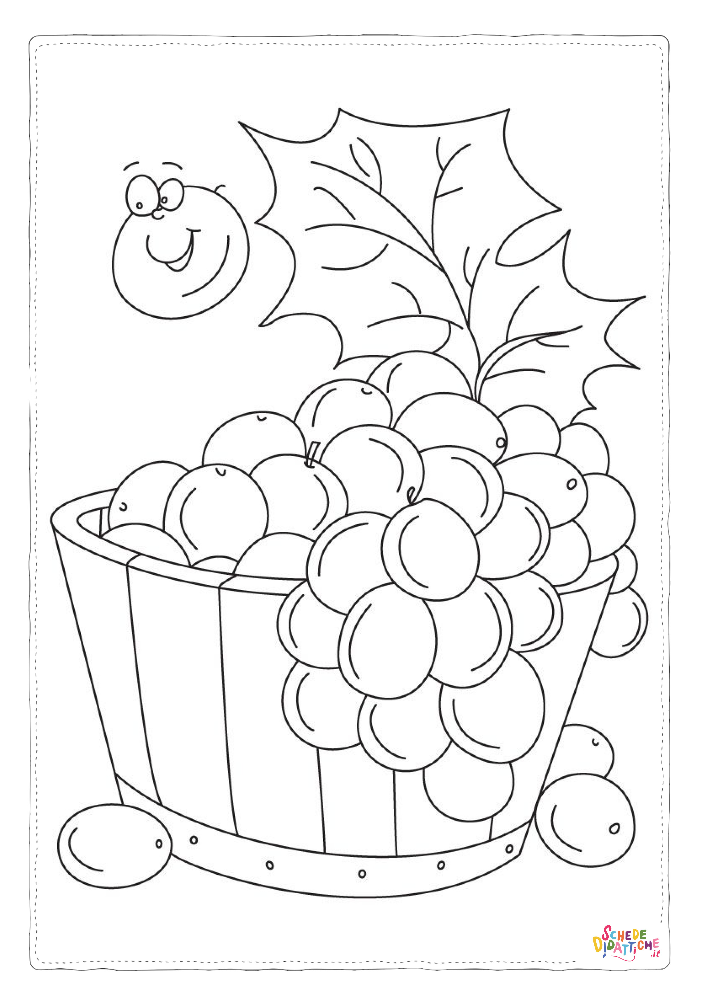 Disegno "Disegno di uva da stampare e colorare 24" Disegno di uva da stampare e colorare 24