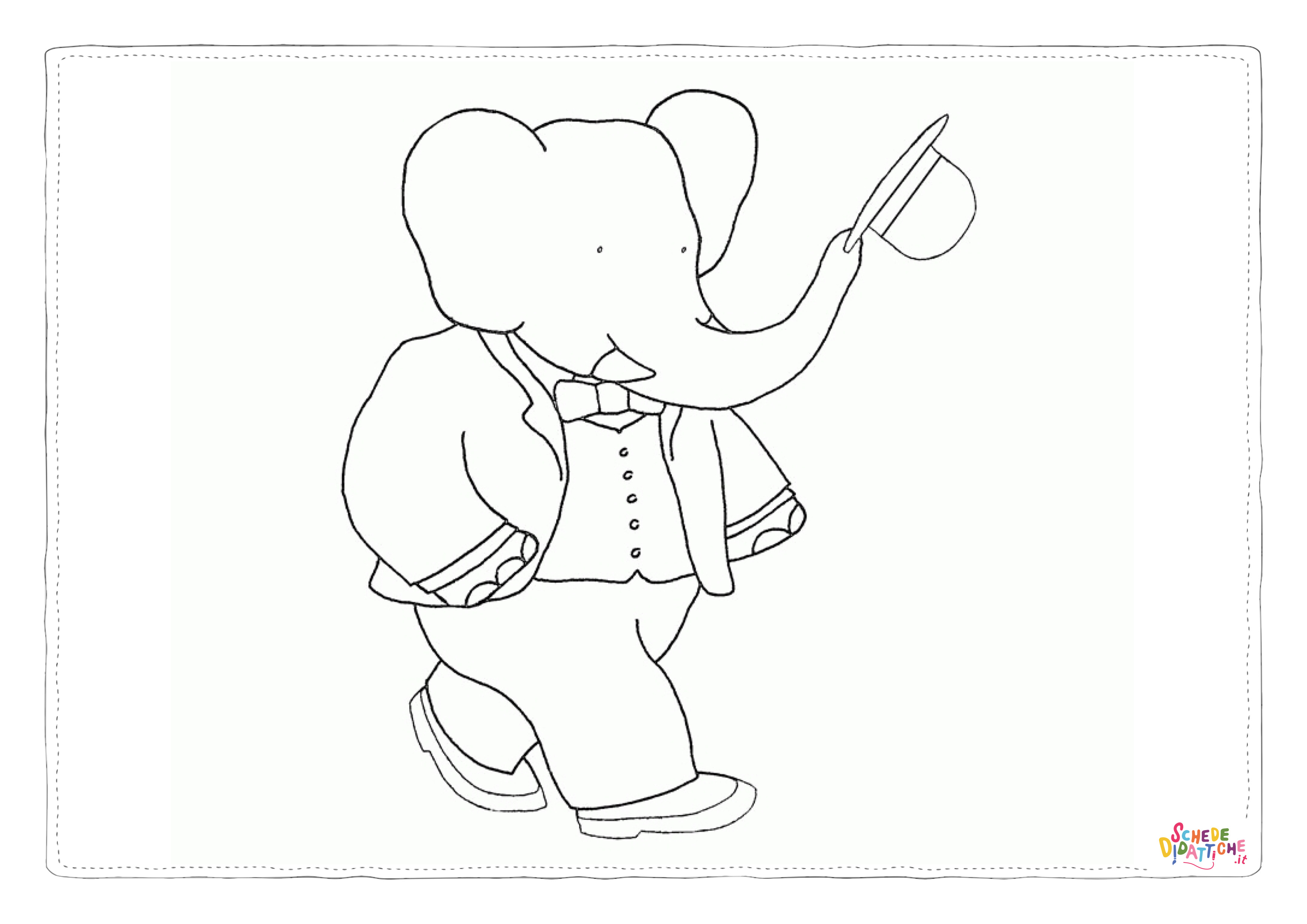 Disegno "Disegno di elefante da stampare e colorare 135" Disegno di elefante da stampare e colorare 135