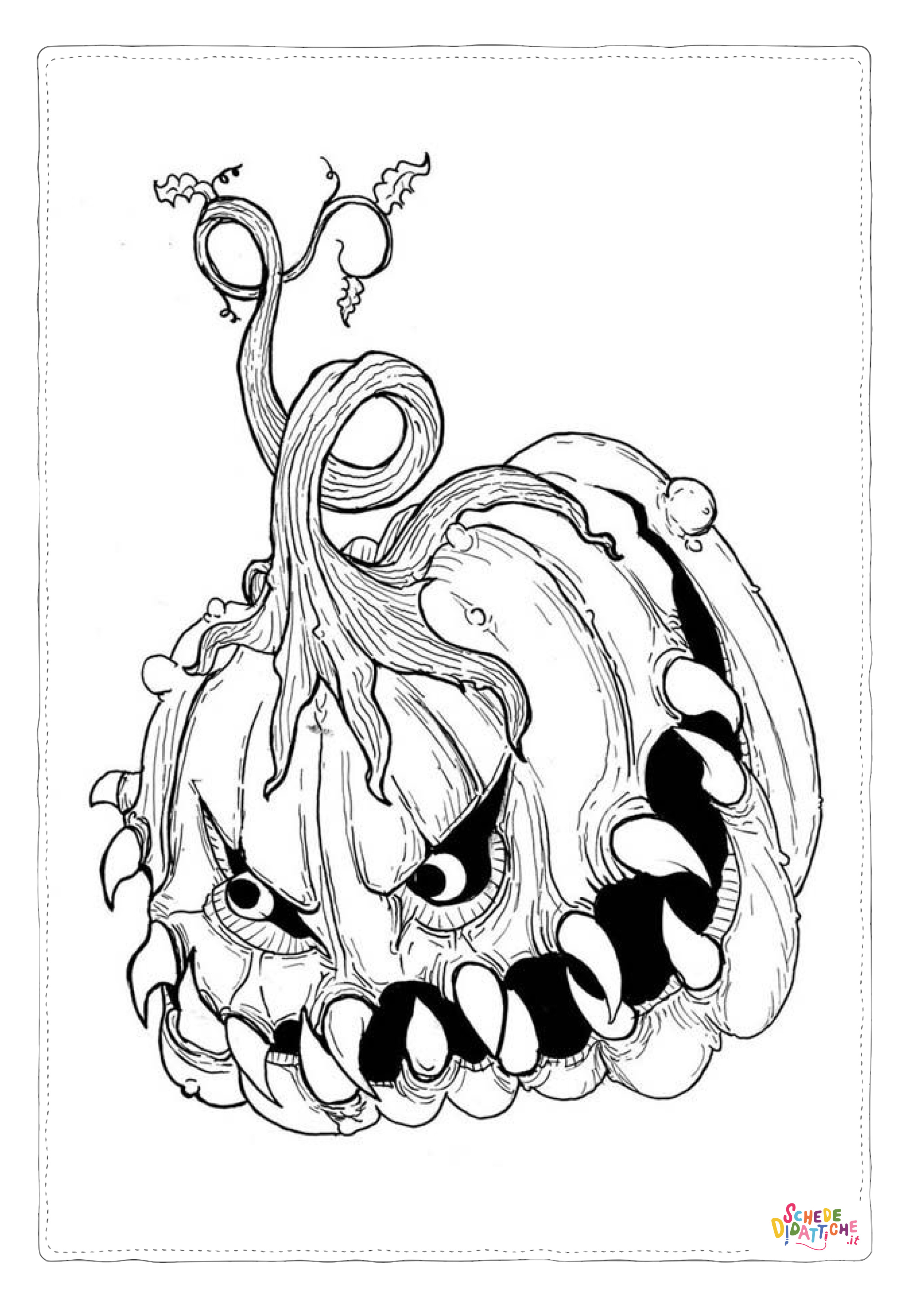 Disegno "Disegno di zucca di Halloween da stampare e colorare 173" Disegno di zucca di Halloween da stampare e colorare 173