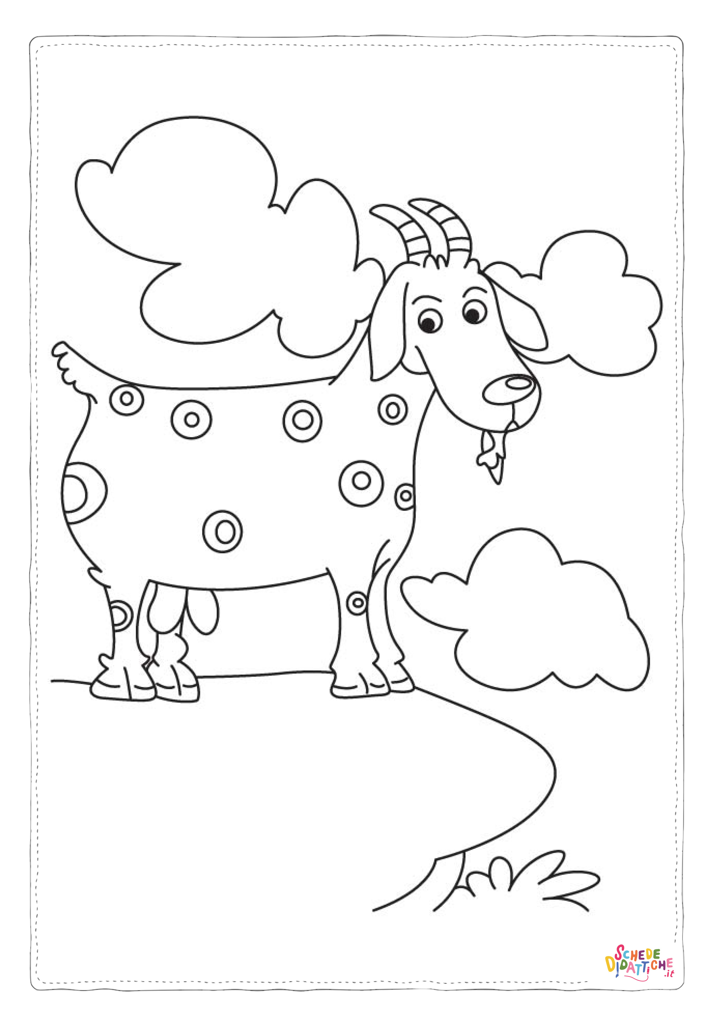 Disegno "Disegno di capra da stampare e colorare 13" Disegno di capra da stampare e colorare 13