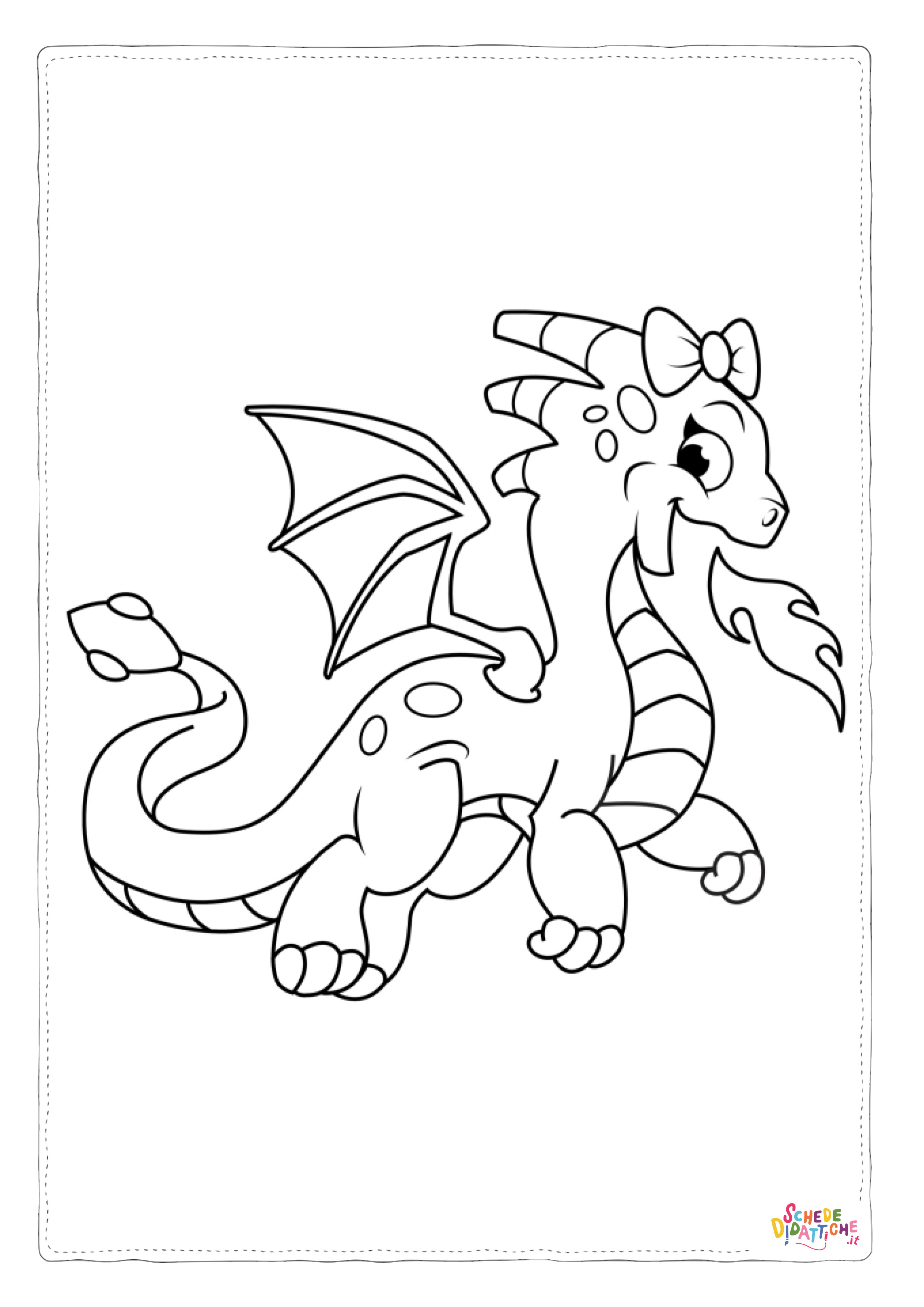 Disegno "Disegno di dragone da stampare e colorare 142" Disegno di dragone da stampare e colorare 142