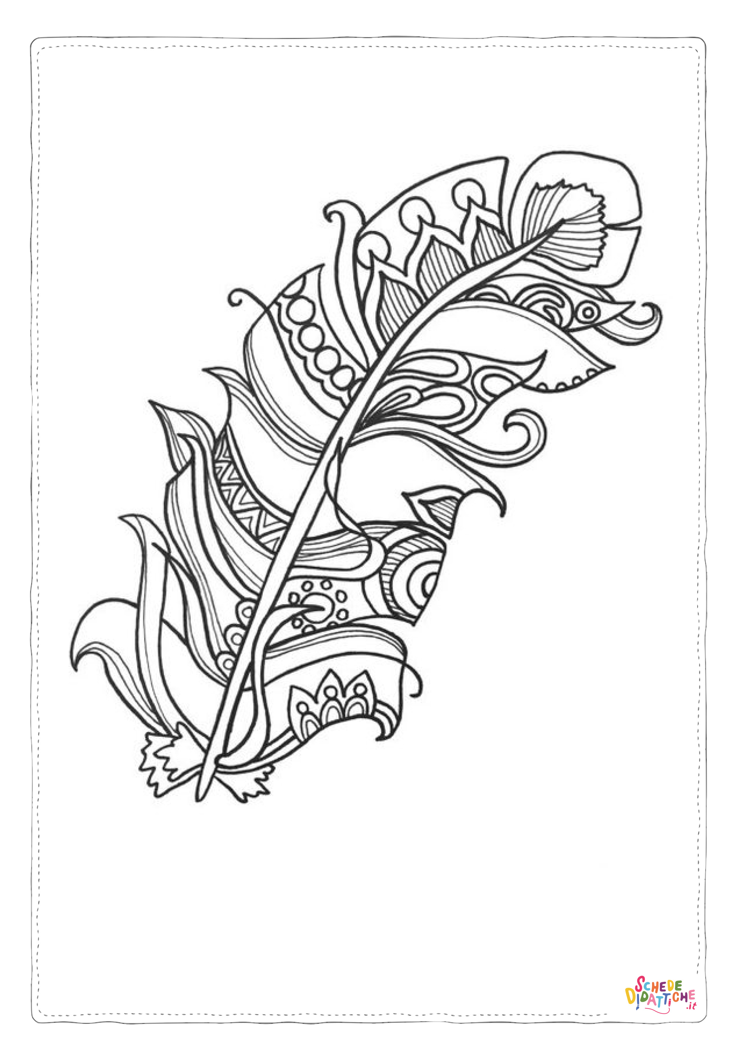 Disegno "Disegno di piuma da stampare e colorare 3" Disegno di piuma da stampare e colorare 3