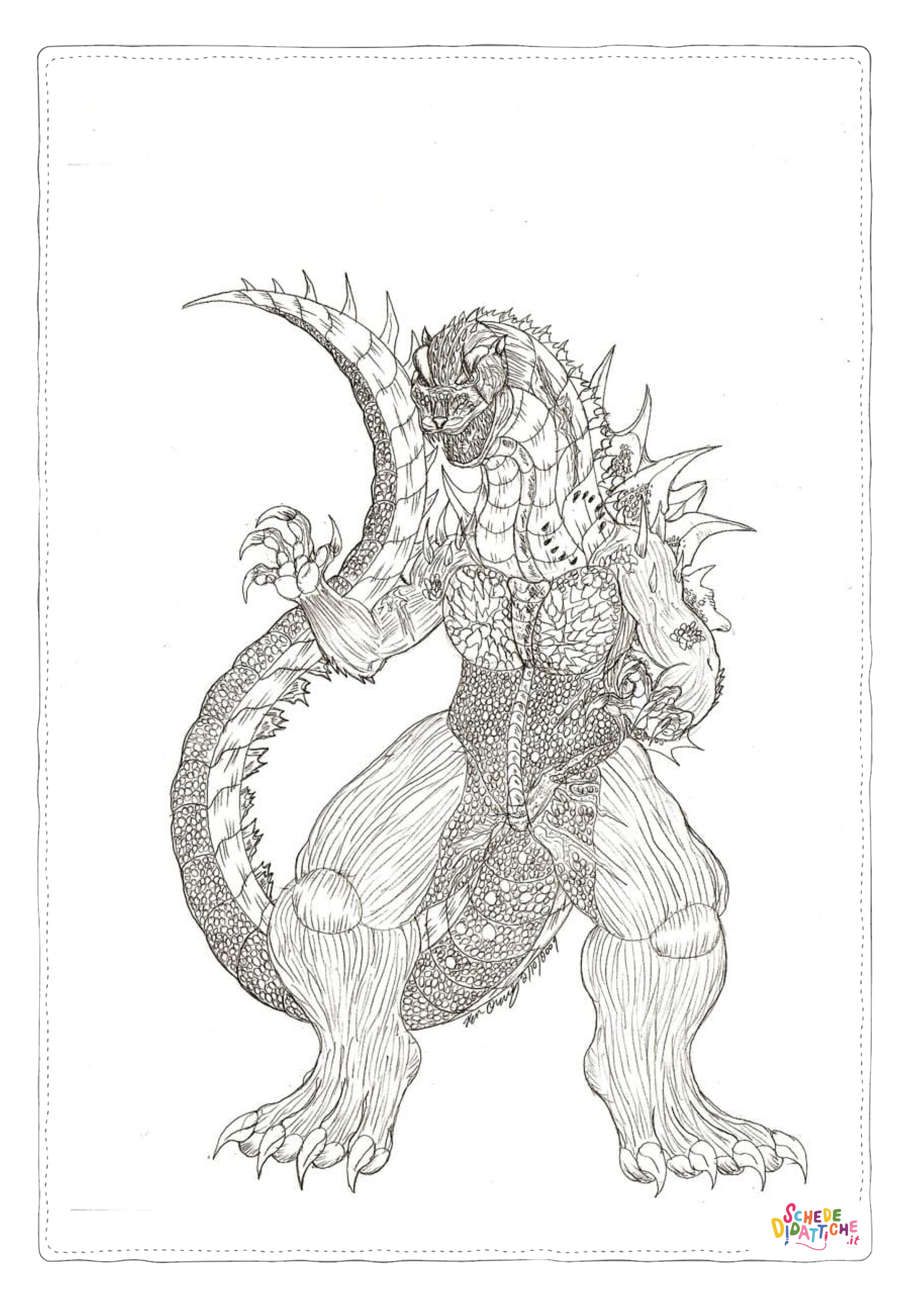 Disegno "Disegno di Godzilla da stampare e colorare 13" Disegno di Godzilla da stampare e colorare 13