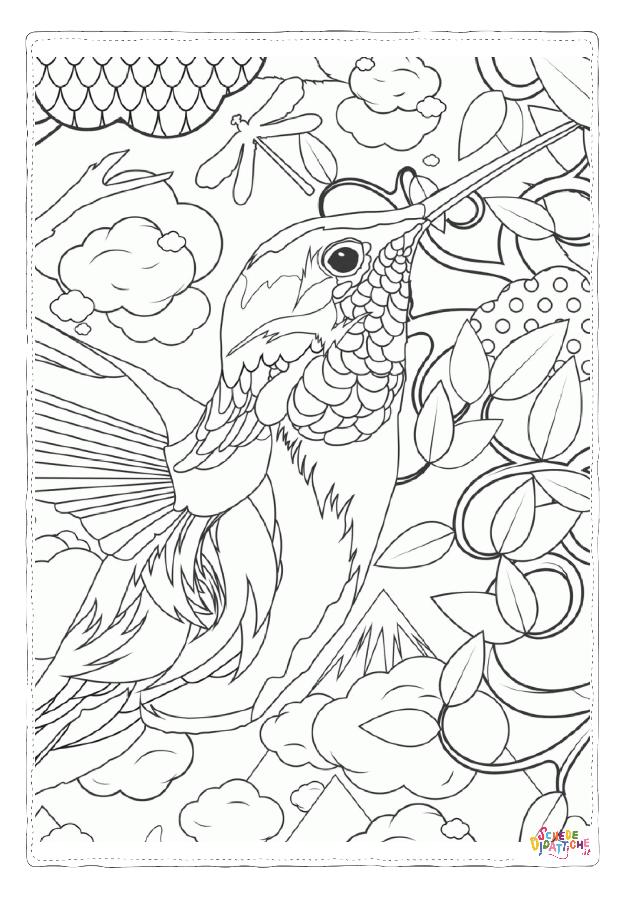Disegno "Disegno di uccello da stampare e colorare 82" Disegno di uccello da stampare e colorare 82