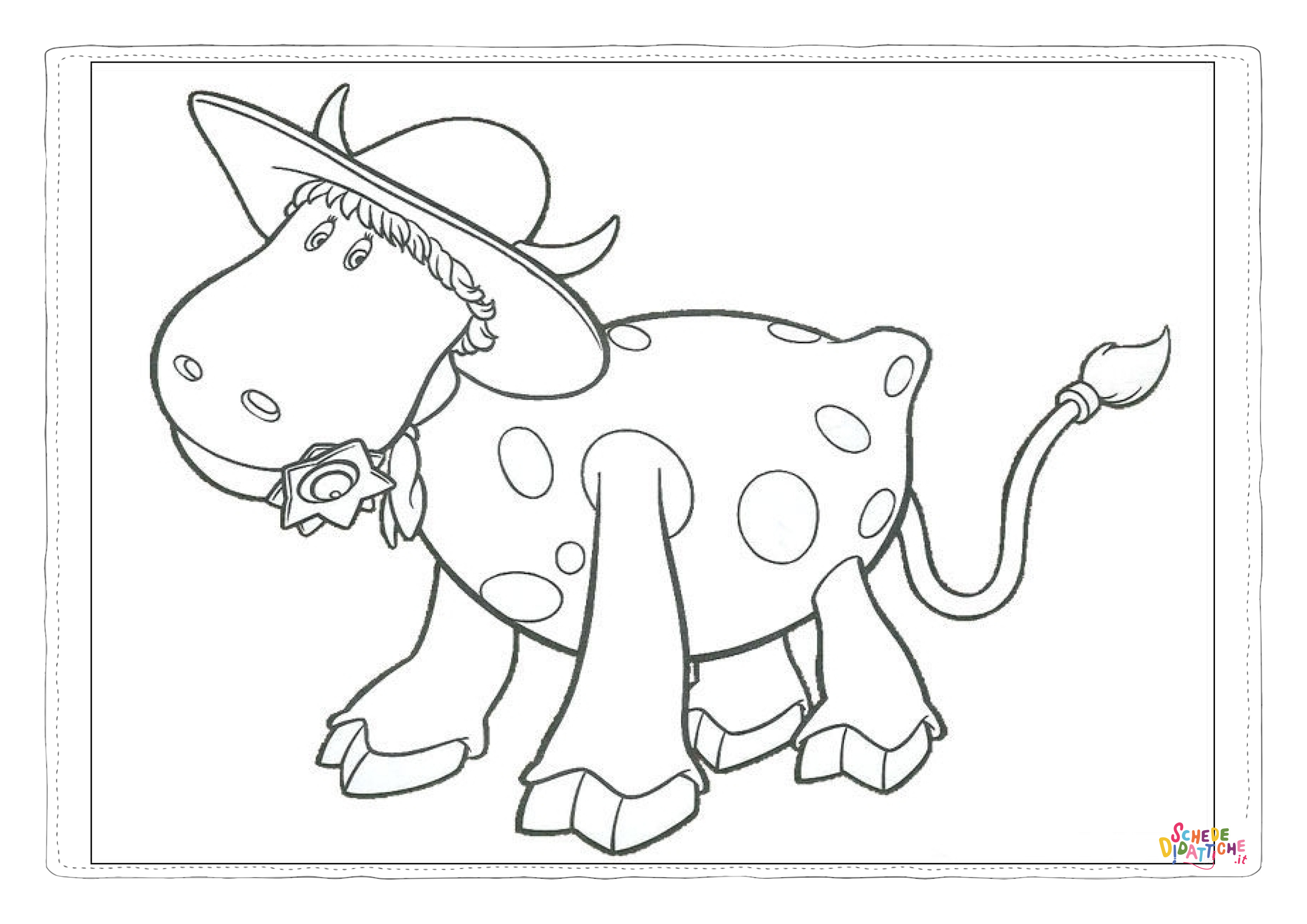 Disegno "Disegno di mucca da stampare e colorare 84" Disegno di mucca da stampare e colorare 84