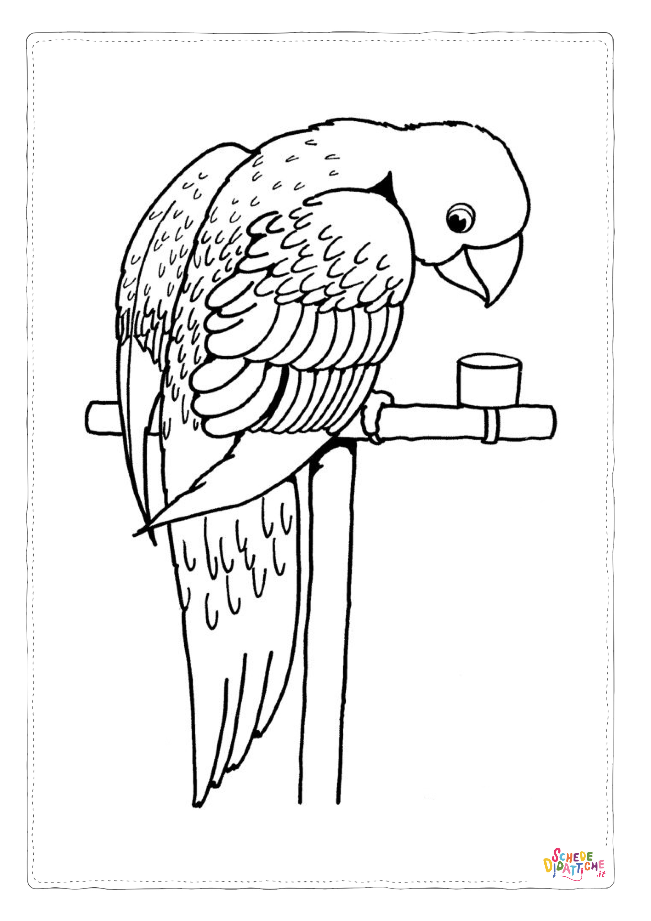 Disegno "Disegno di pappagallo da stampare e colorare 121" Disegno di pappagallo da stampare e colorare 121