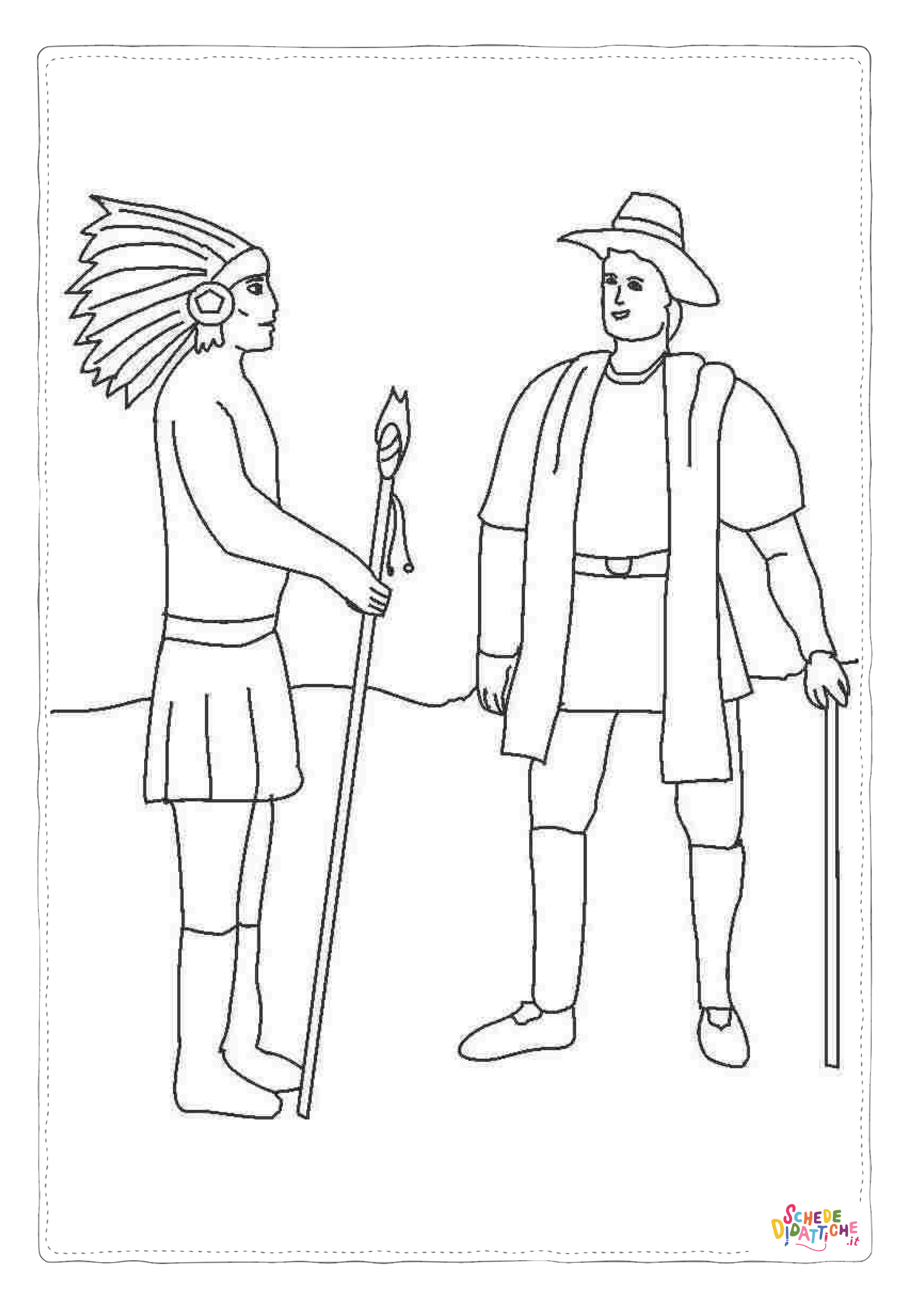 Disegno "Disegno di Indiani d'America da stampare e colorare 98" Disegno di Indiani d'America da stampare e colorare 98