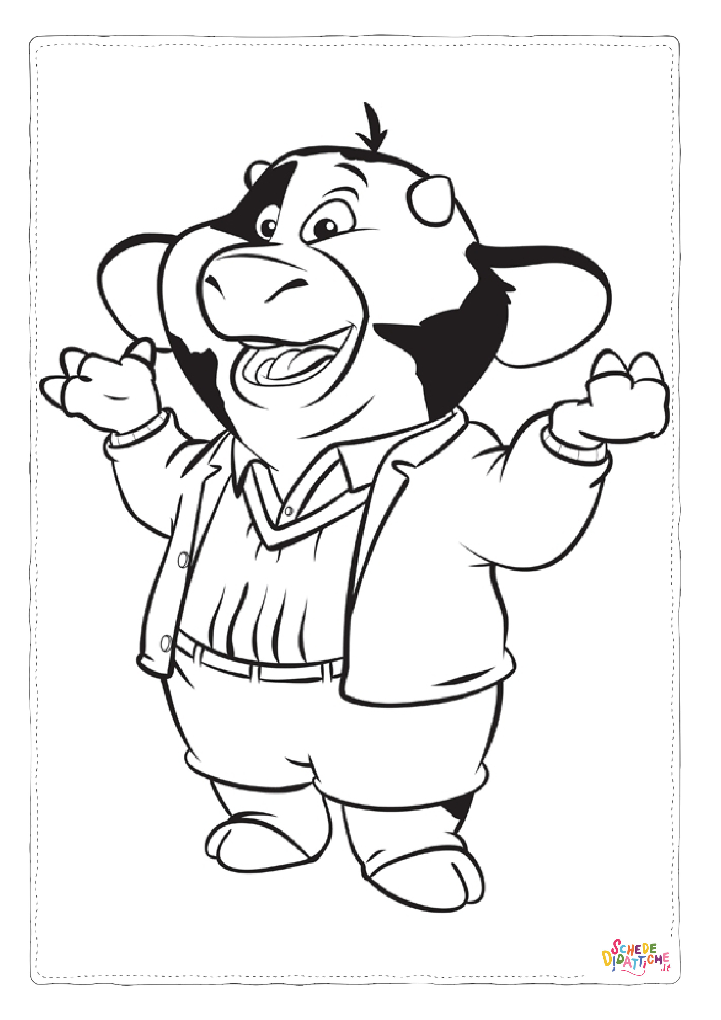Disegno "Disegno di mucca da stampare e colorare 64" Disegno di mucca da stampare e colorare 64
