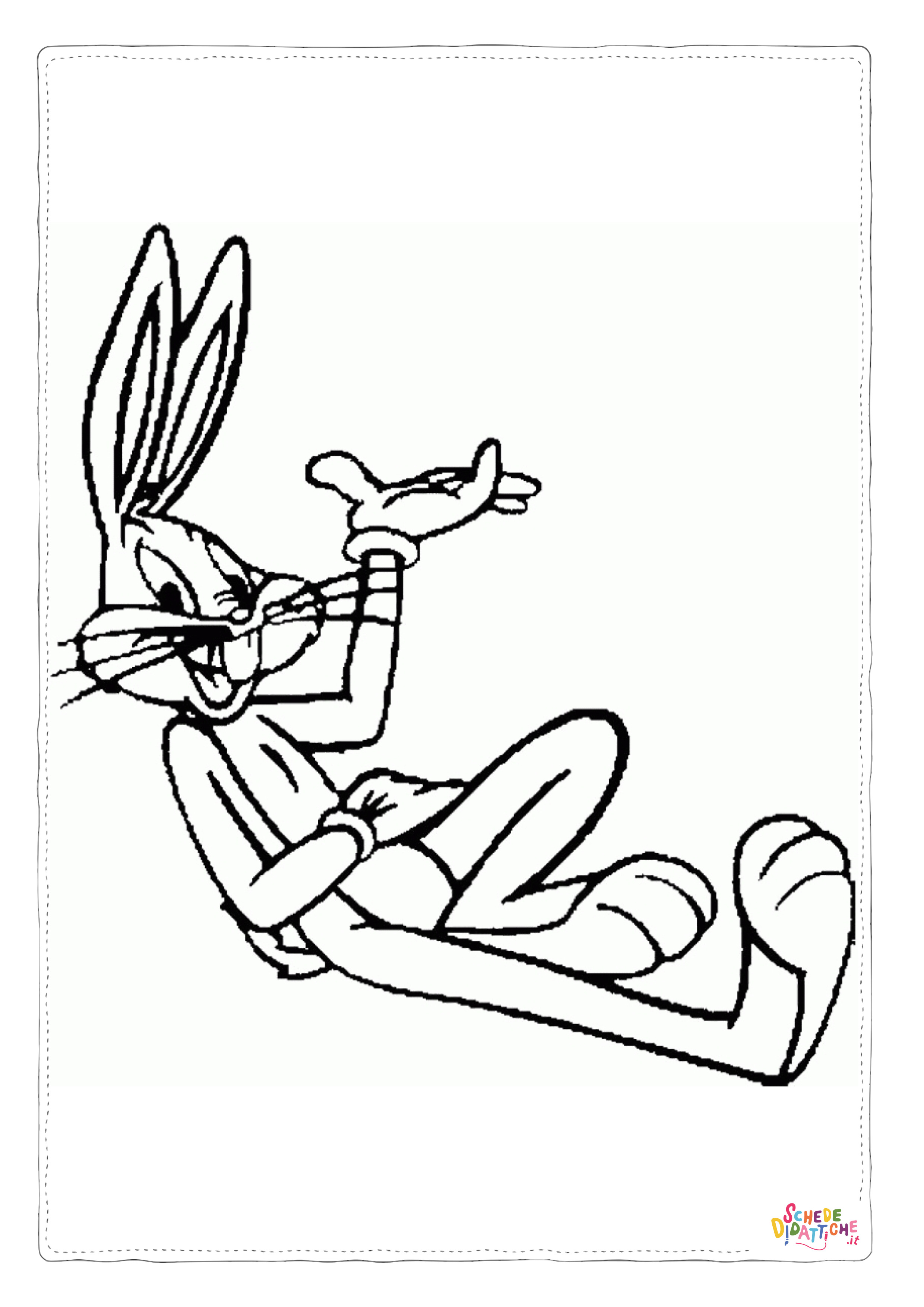 Disegno "Disegno di Bugs Bunny da stampare e colorare 2" Disegno di Bugs Bunny da stampare e colorare 2