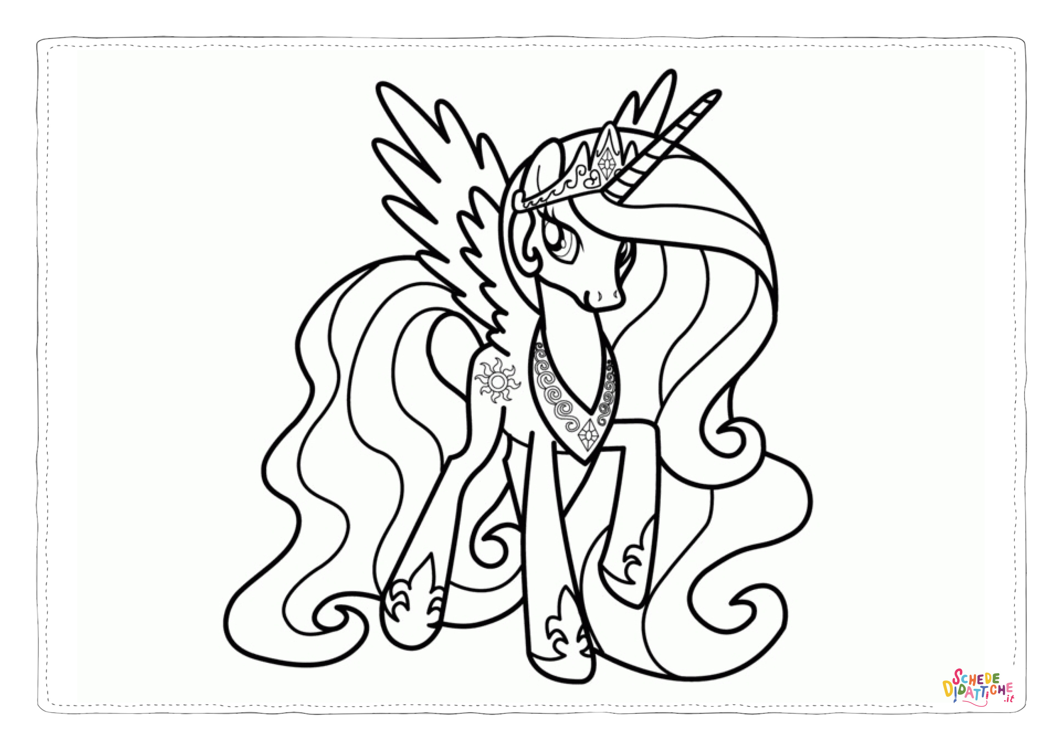 Disegno "Disegno di unicorno da stampare e colorare 152" Disegno di unicorno da stampare e colorare 152