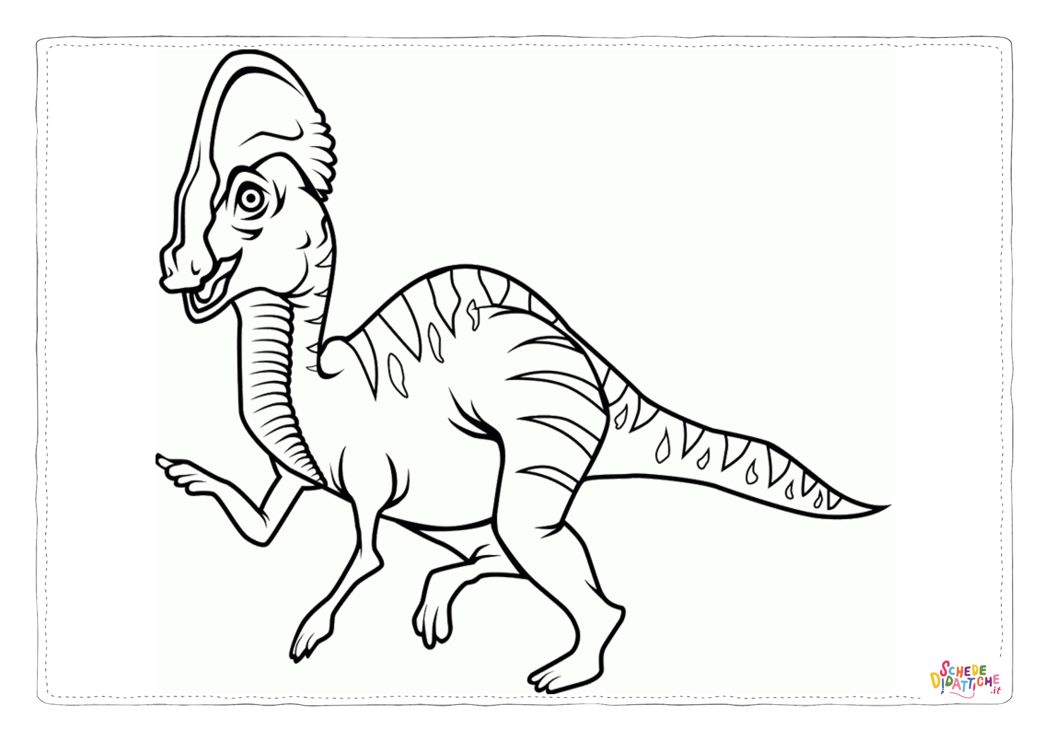 Disegno di Parasaurolofo da stampare e colorare 3