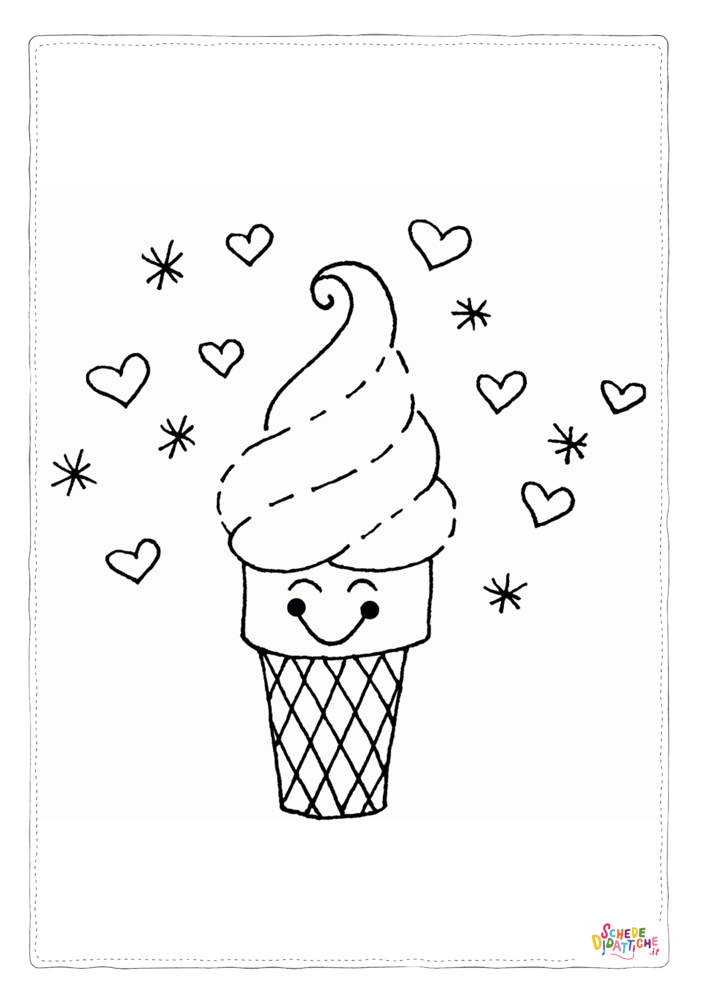 Disegno "Disegno di gelato da stampare e colorare 4" Disegno di gelato da stampare e colorare 4