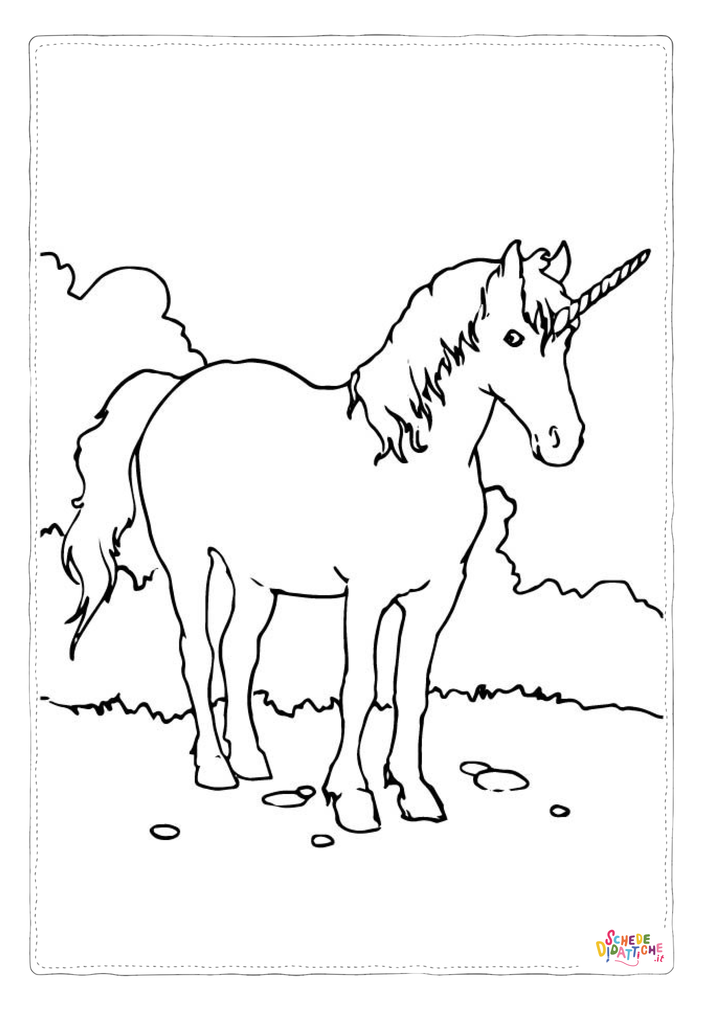 Disegno di unicorno da stampare e colorare 135