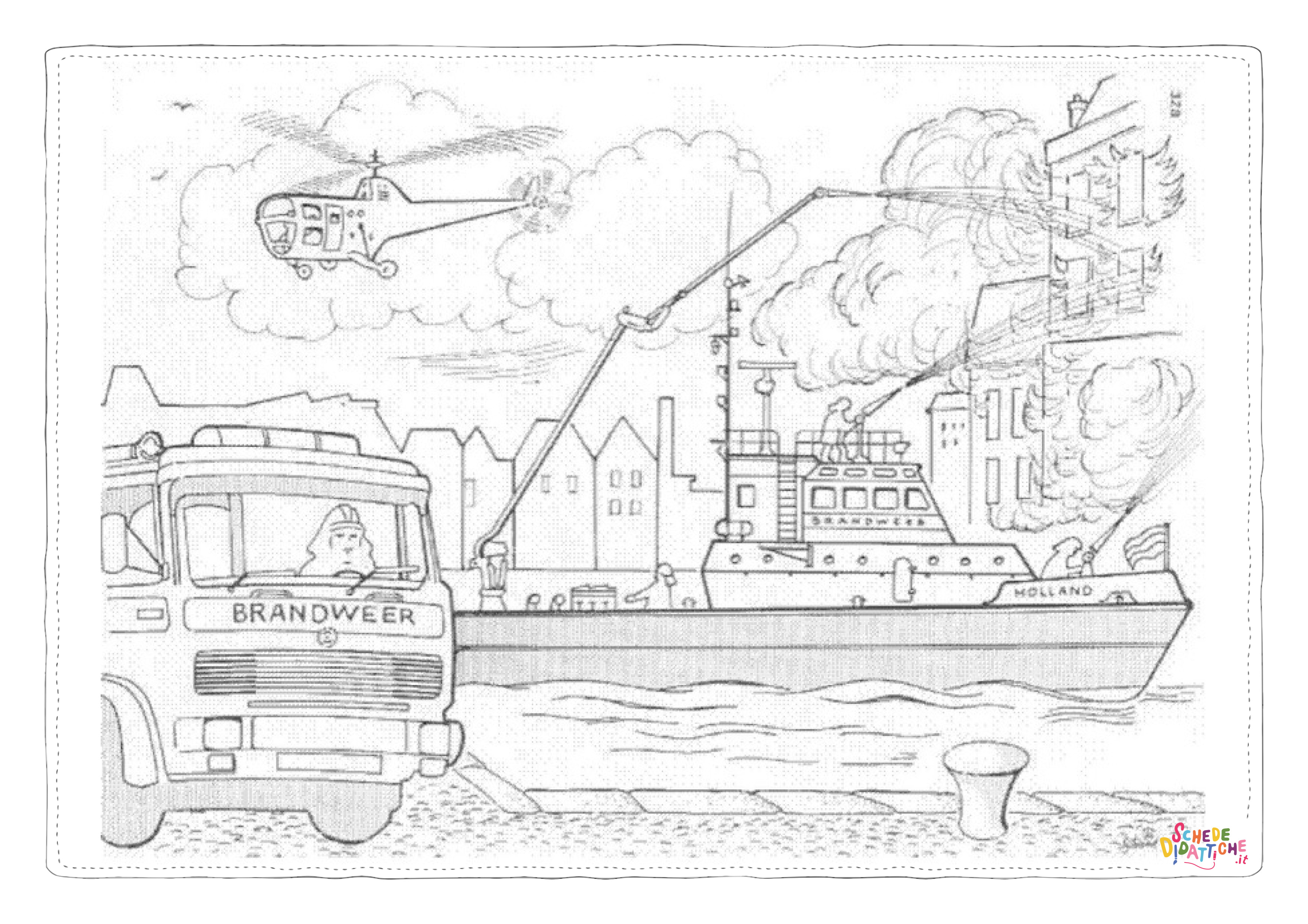 Disegno "Disegno di pompiere da stampare e colorare 22" Disegno di pompiere da stampare e colorare 22