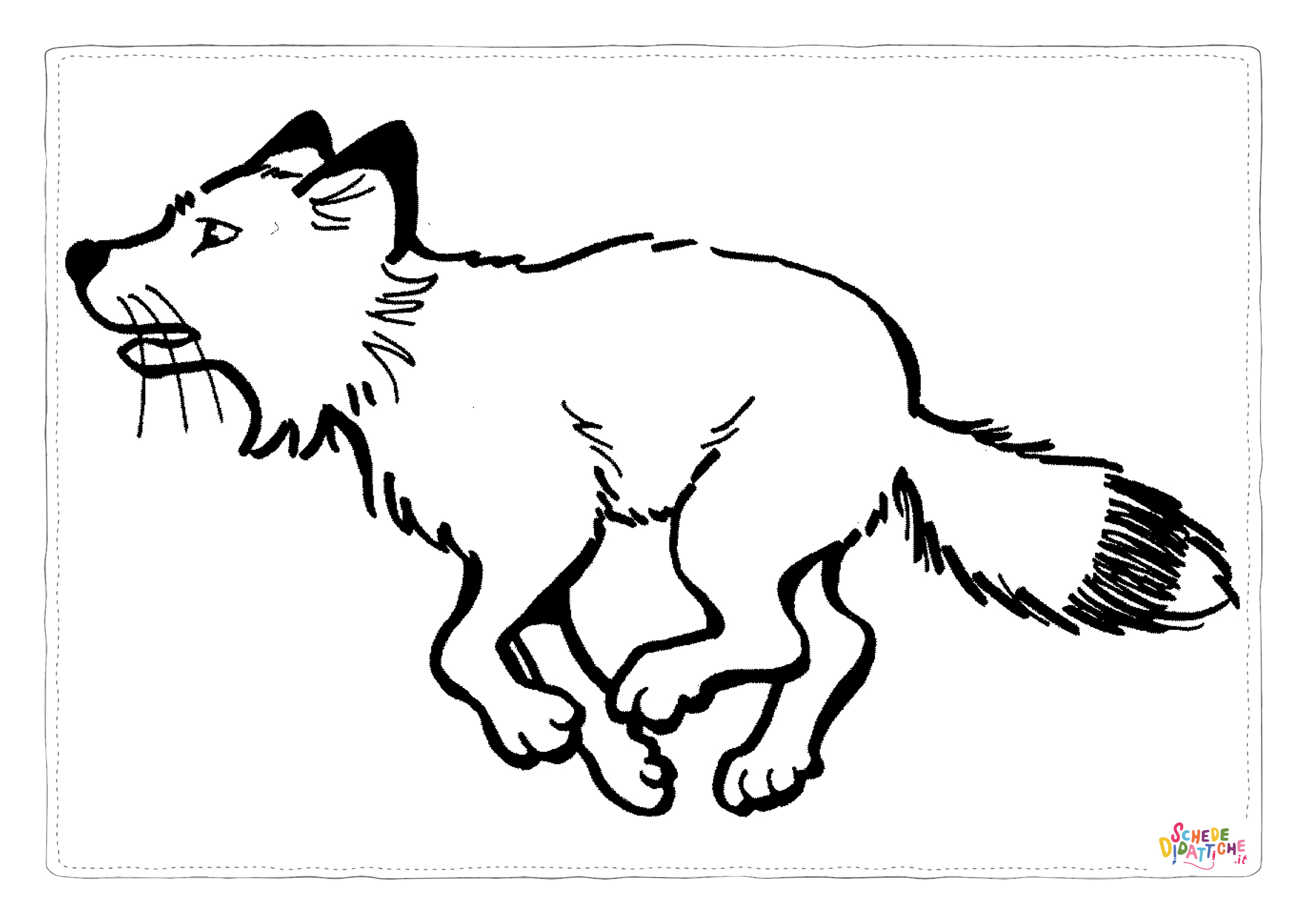 Disegno di volpe da stampare e colorare 1