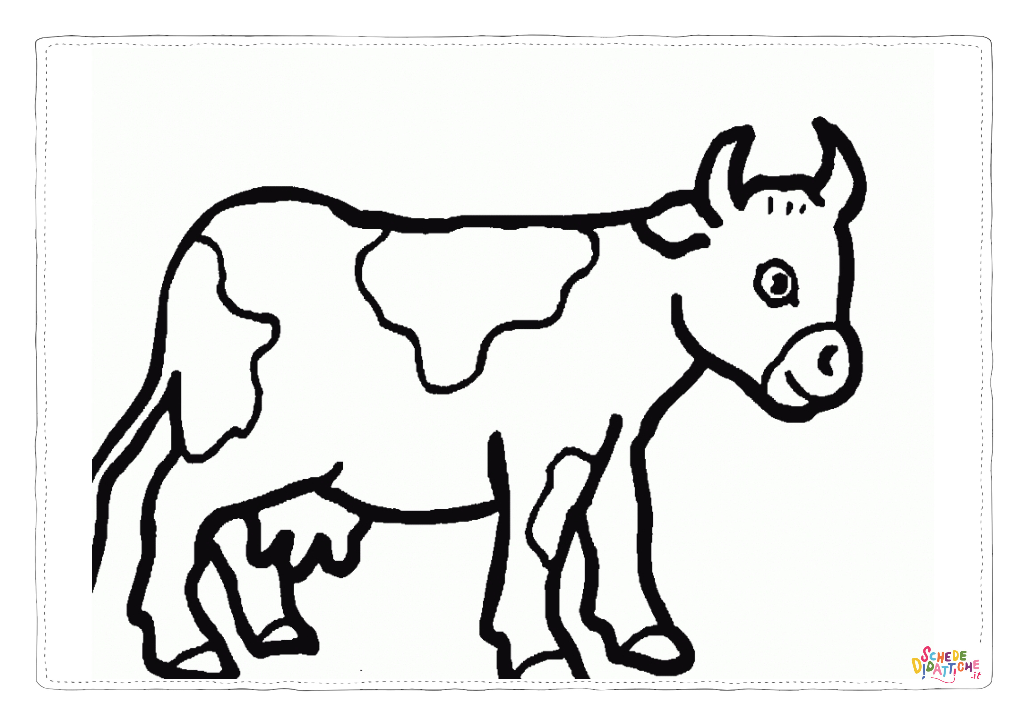 Disegno "Disegno di mucca da stampare e colorare 52" Disegno di mucca da stampare e colorare 52