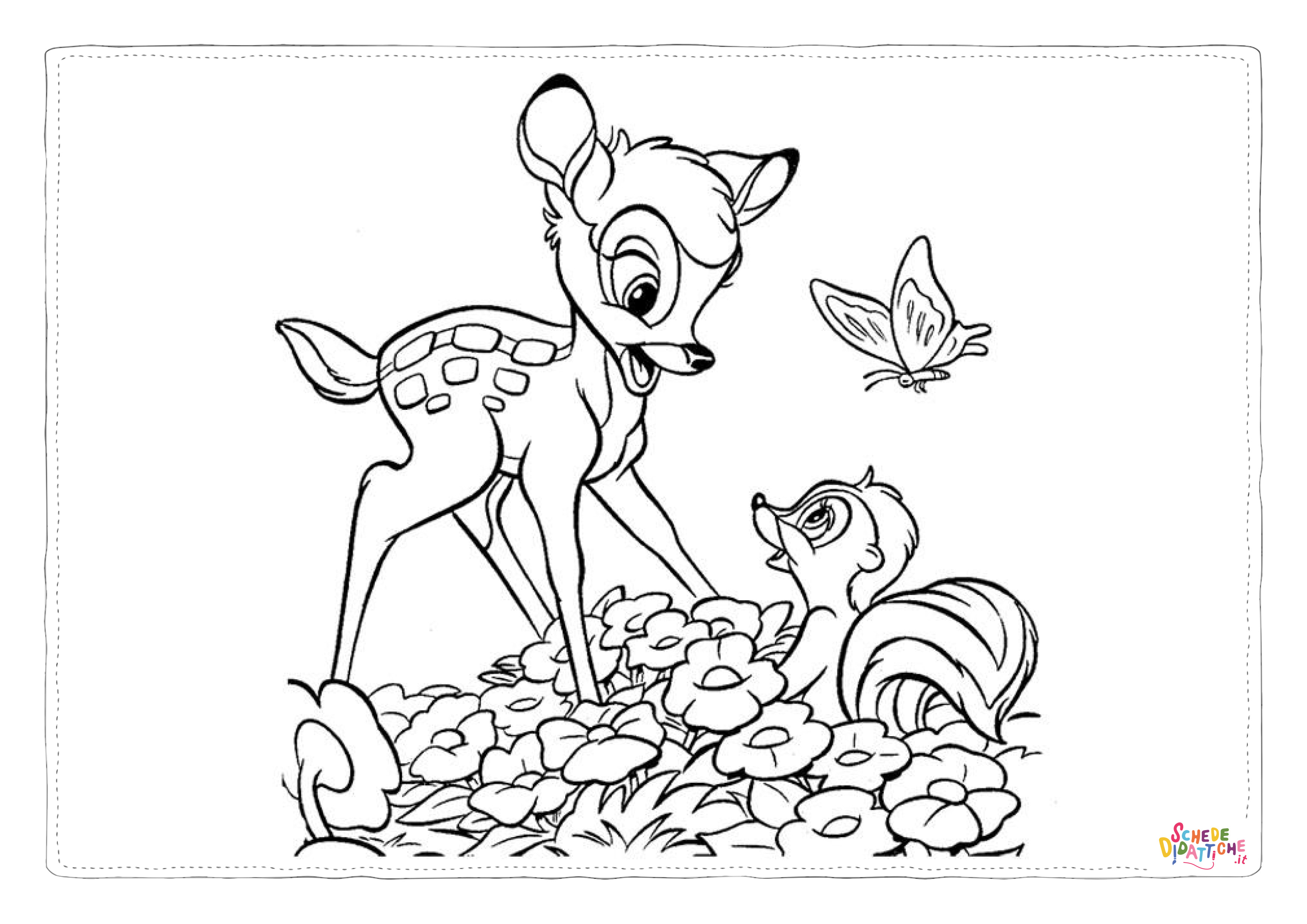 Disegno "Disegno di Bambi da stampare e colorare 2" Disegno di Bambi da stampare e colorare 2
