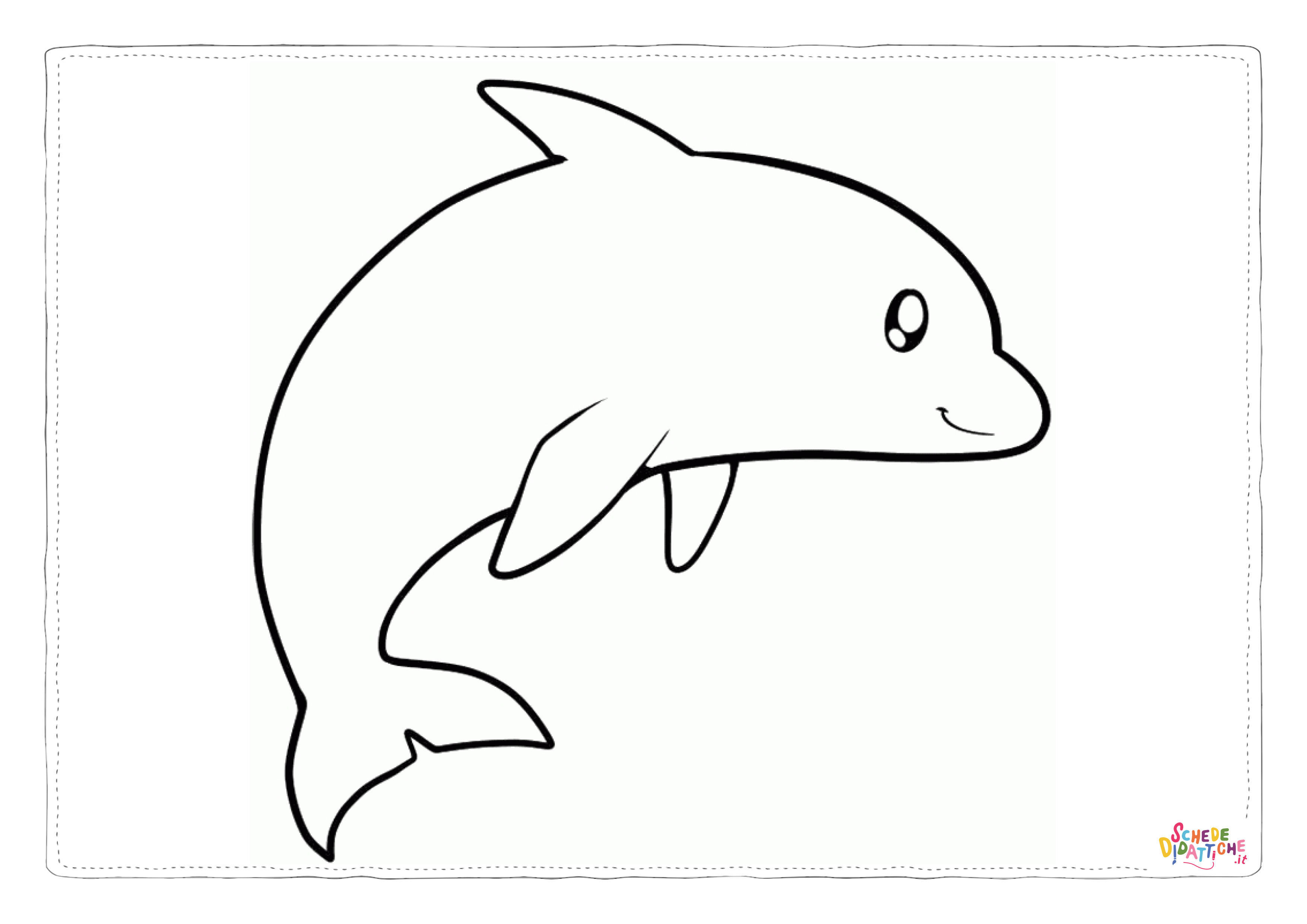 Disegno "Disegno di delfino da stampare e colorare 21" Disegno di delfino da stampare e colorare 21