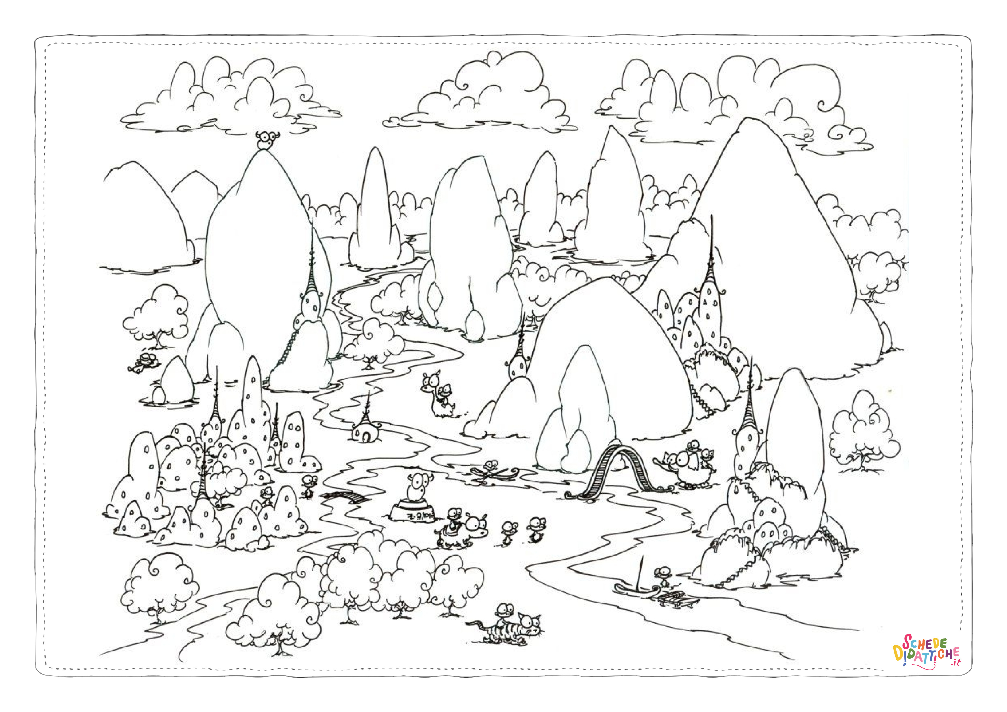 Disegno "Disegno di paesaggio da stampare e colorare 28" Disegno di paesaggio da stampare e colorare 28