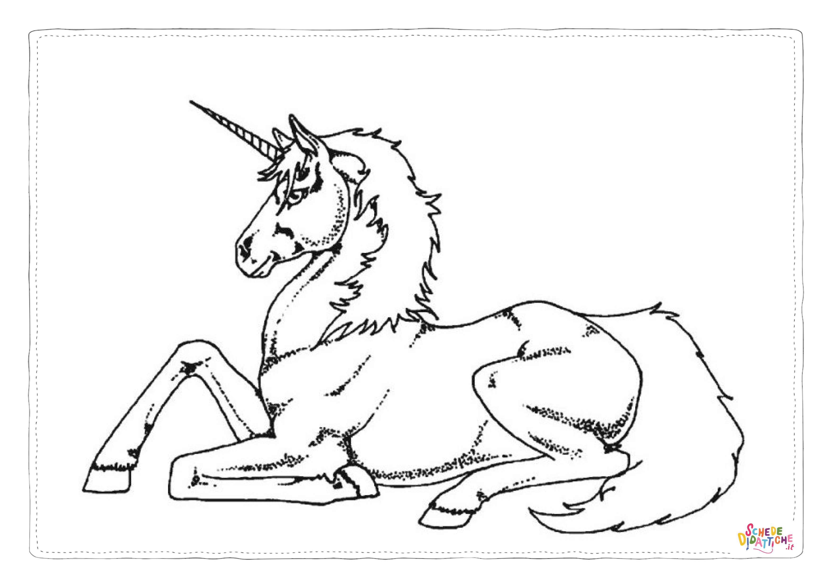 Disegno di unicorno da stampare e colorare 121