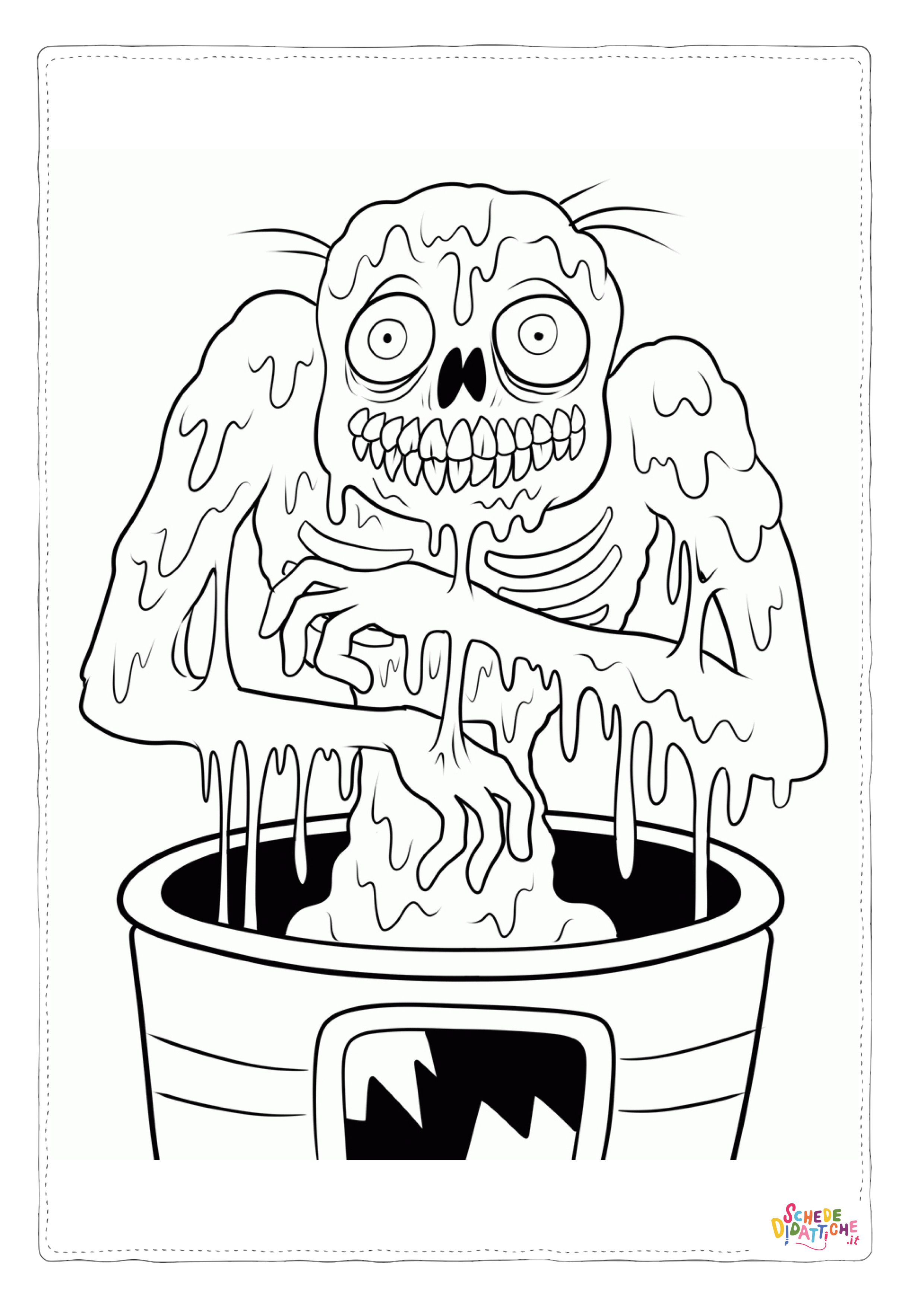 Disegno "Disegno di mostro di Halloween da stampare e colorare 1" Disegno di mostro di Halloween da stampare e colorare 1