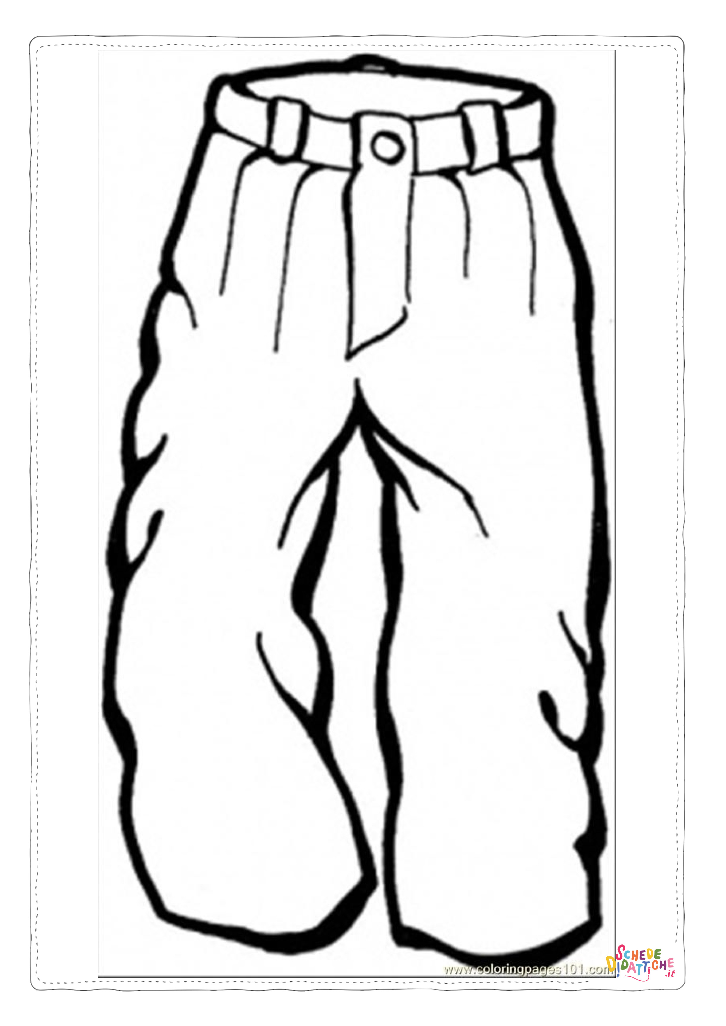Disegno di pantalone da stampare e colorare