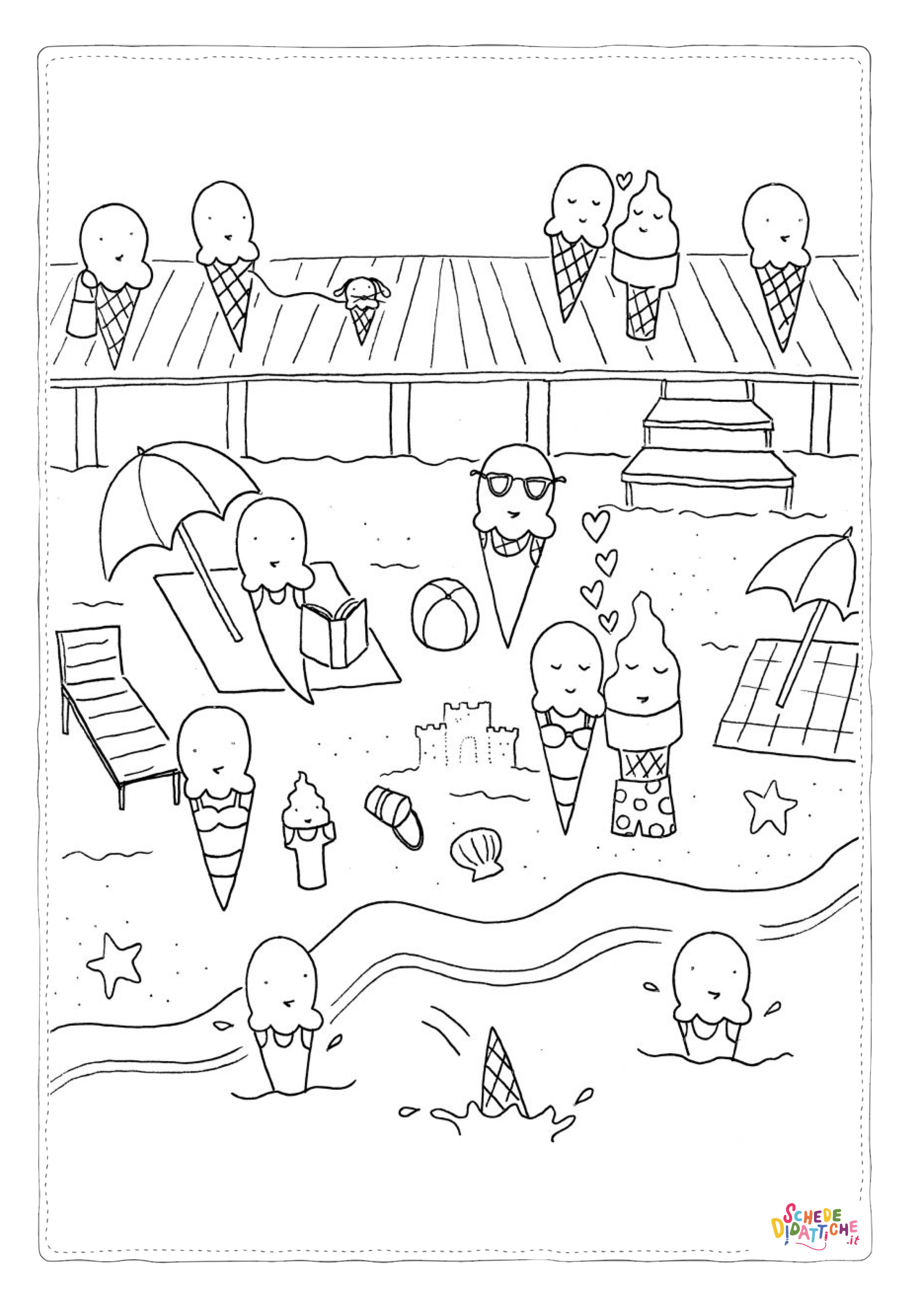 Disegno di gelato da stampare e colorare 24