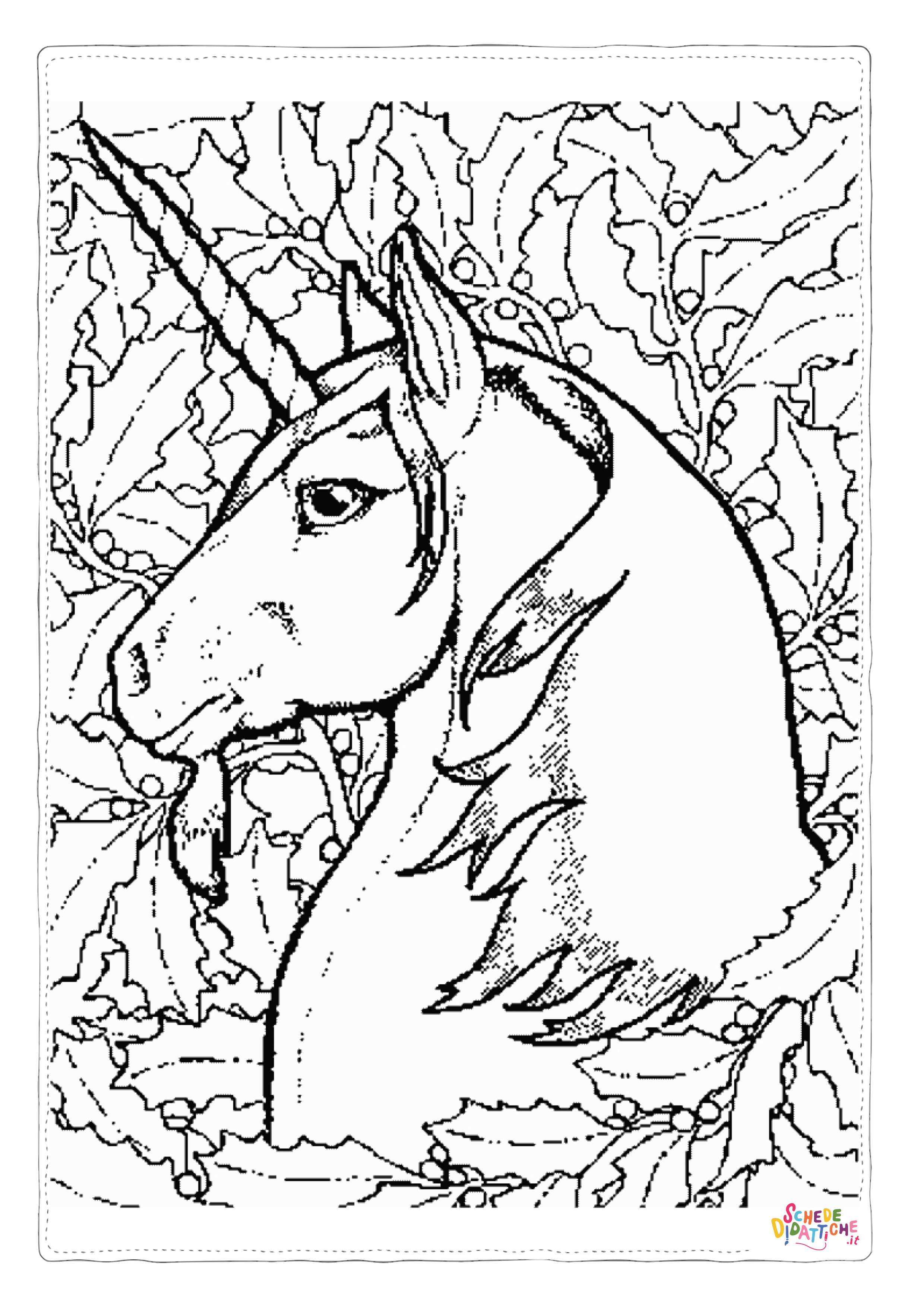 Disegno di unicorno da stampare e colorare 106