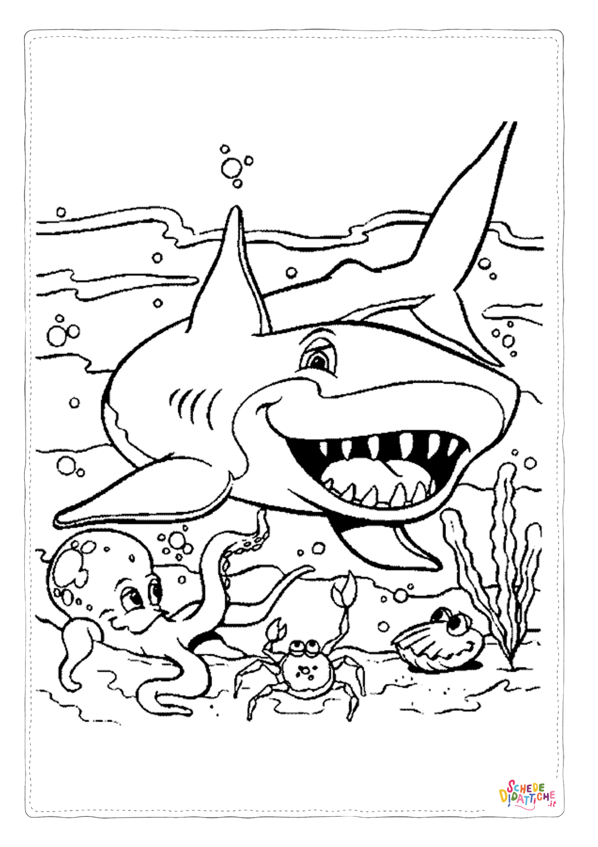 Disegno "Disegno di squalo da stampare e colorare 59" Disegno di squalo da stampare e colorare 59