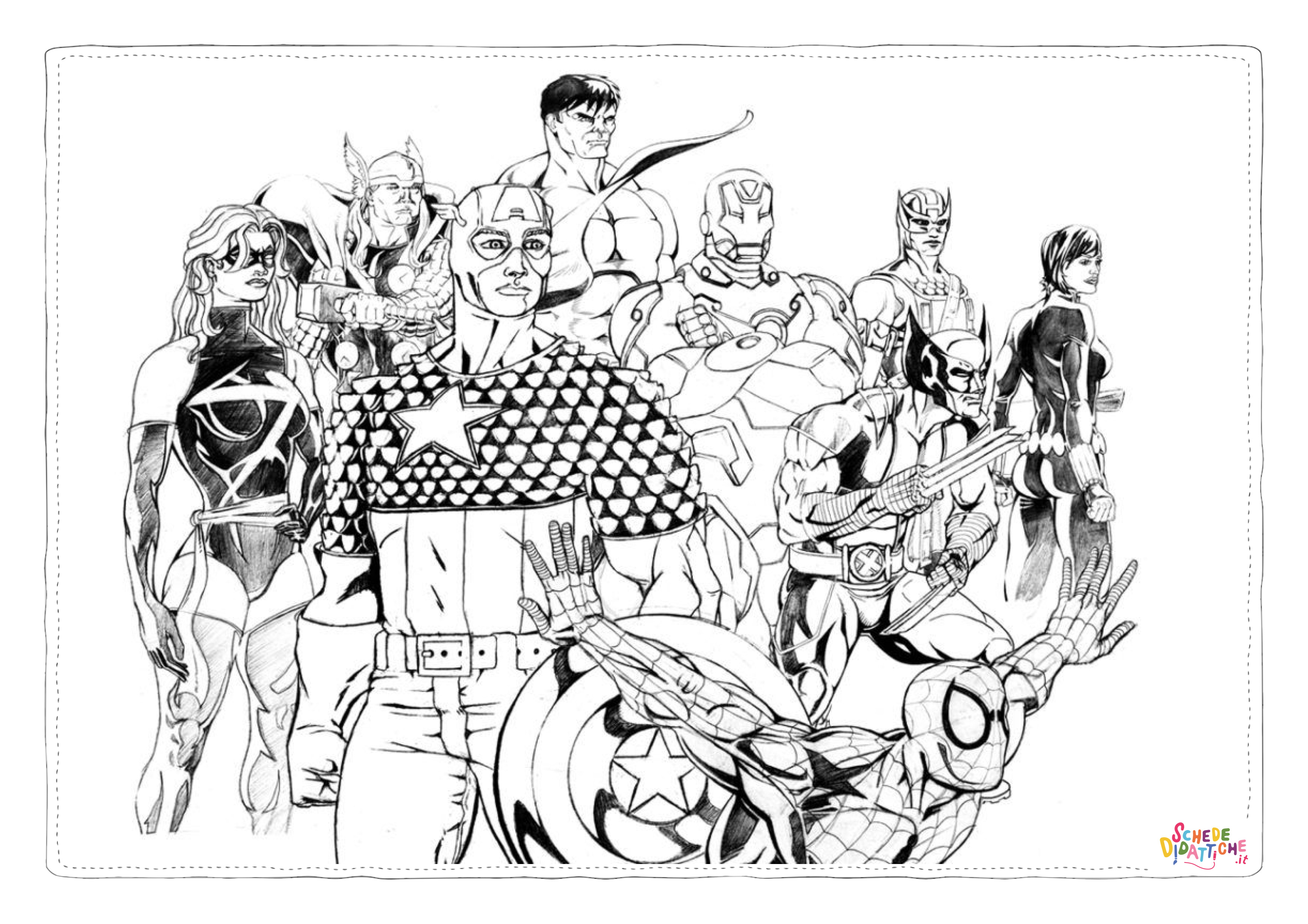 Disegno "Disegno di Avengers da stampare e colorare 2" Disegno di Avengers da stampare e colorare 2