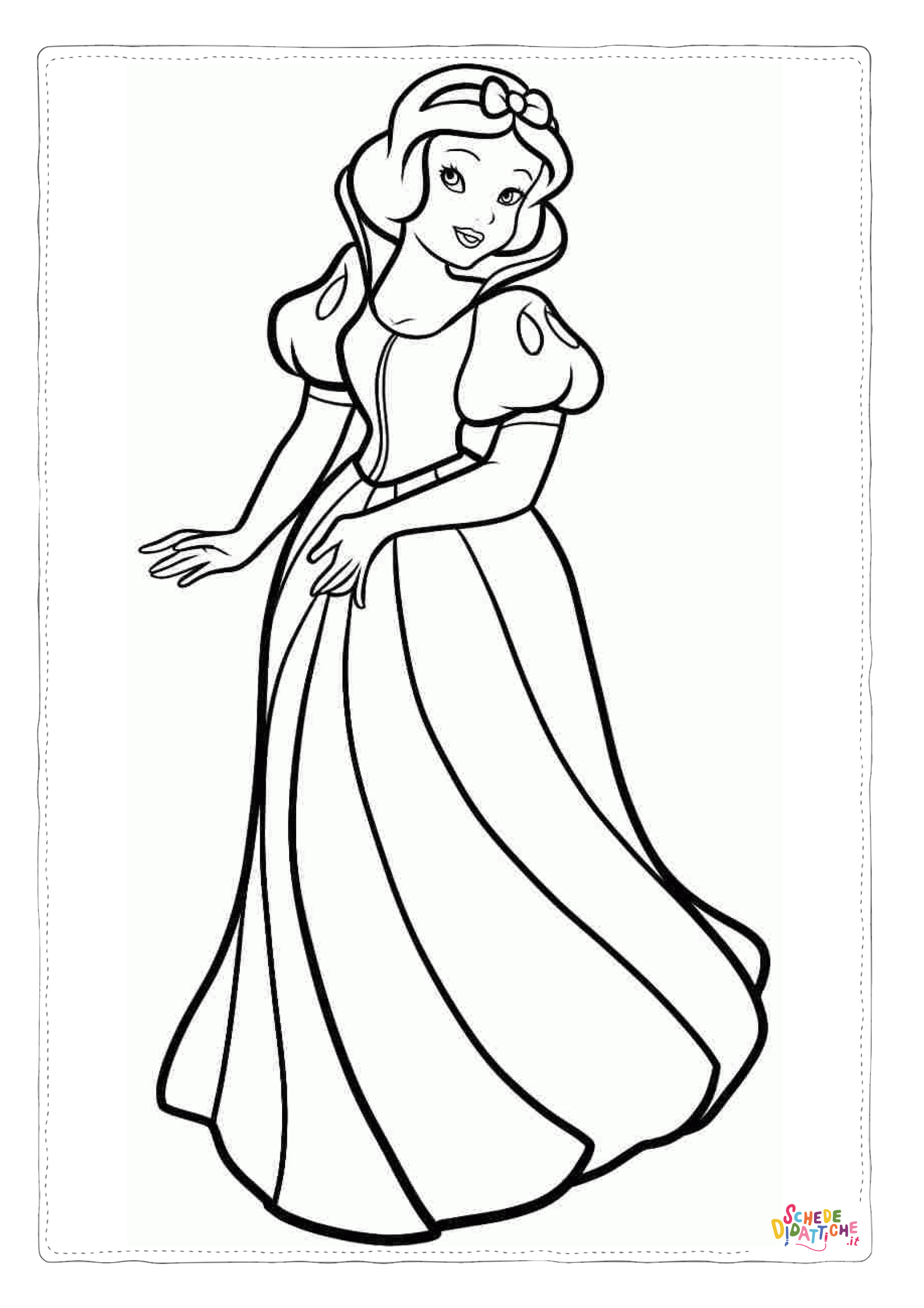 Disegno "Disegno di Biancaneve e i sette nani da stampare e colorare 74" Disegno di Biancaneve e i sette nani da stampare e colorare 74