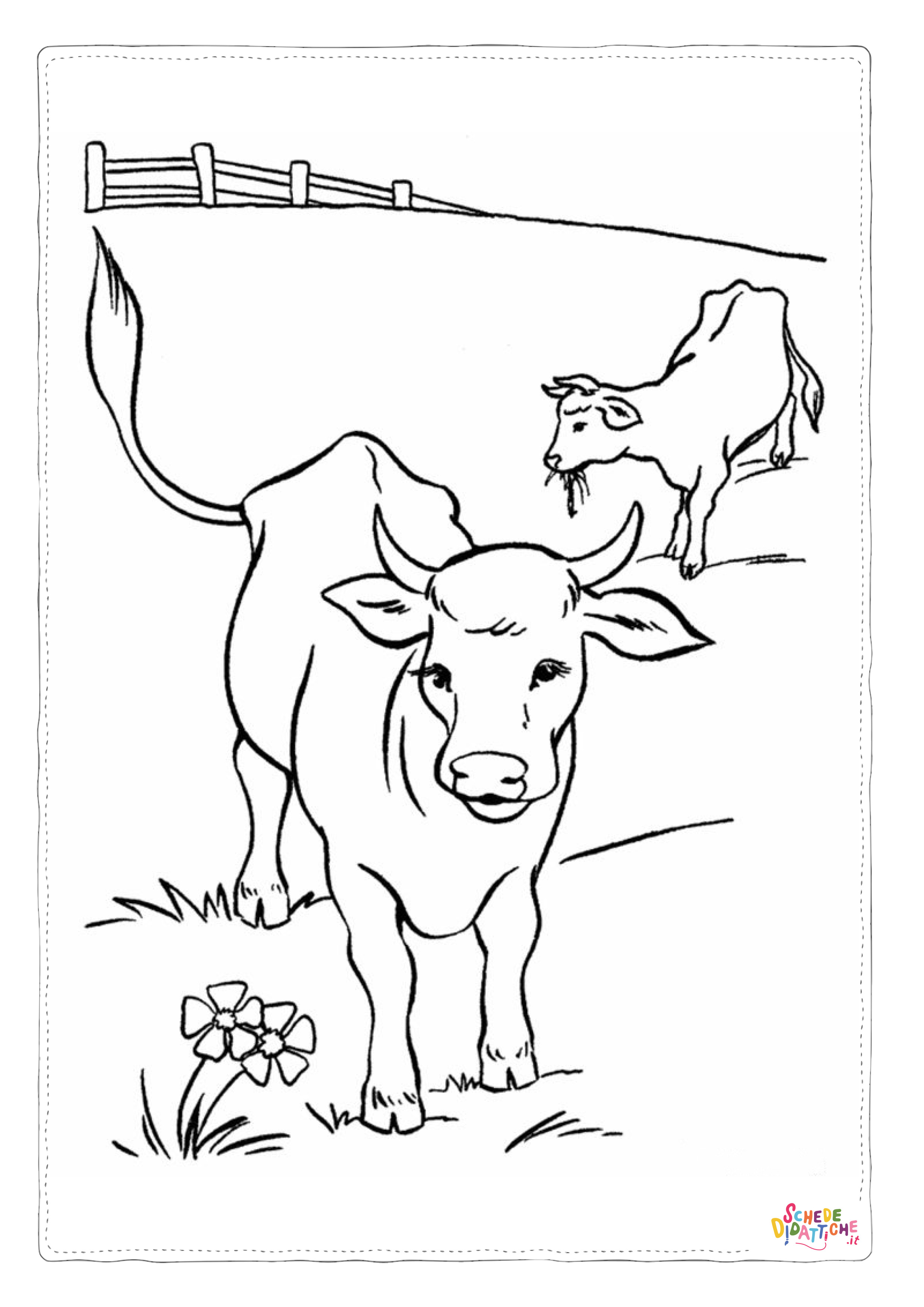 Disegno di mucca da stampare e colorare 100