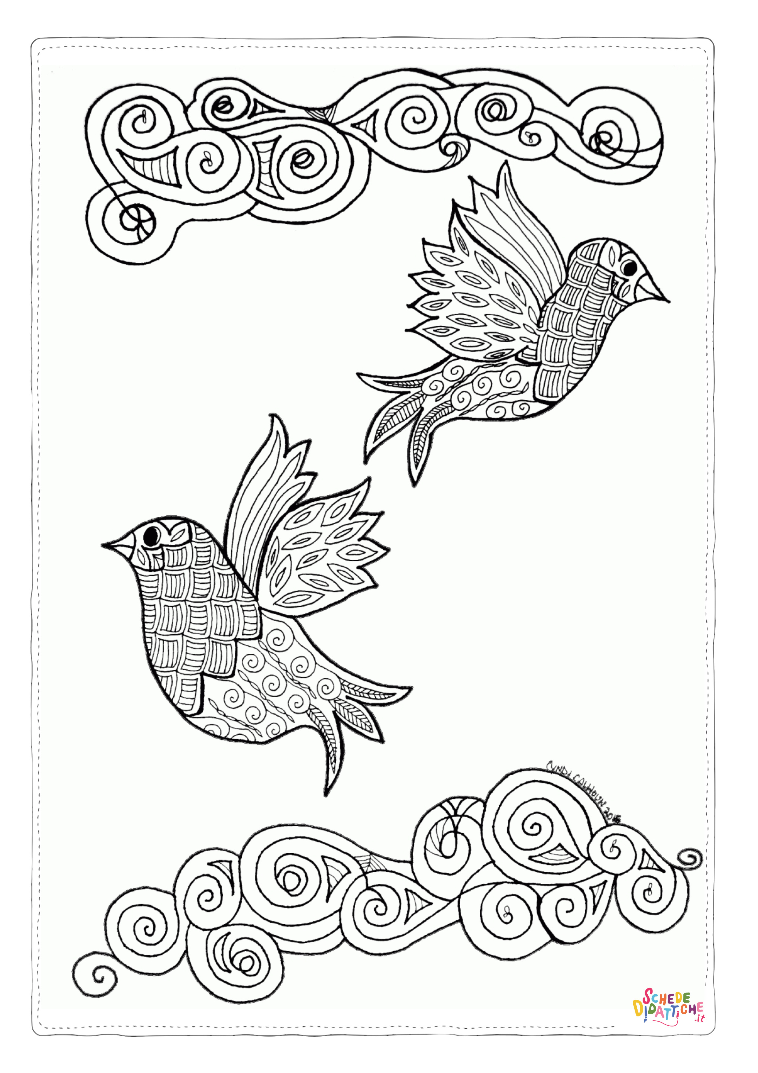 Disegno "Disegno di uccello da stampare e colorare 89" Disegno di uccello da stampare e colorare 89