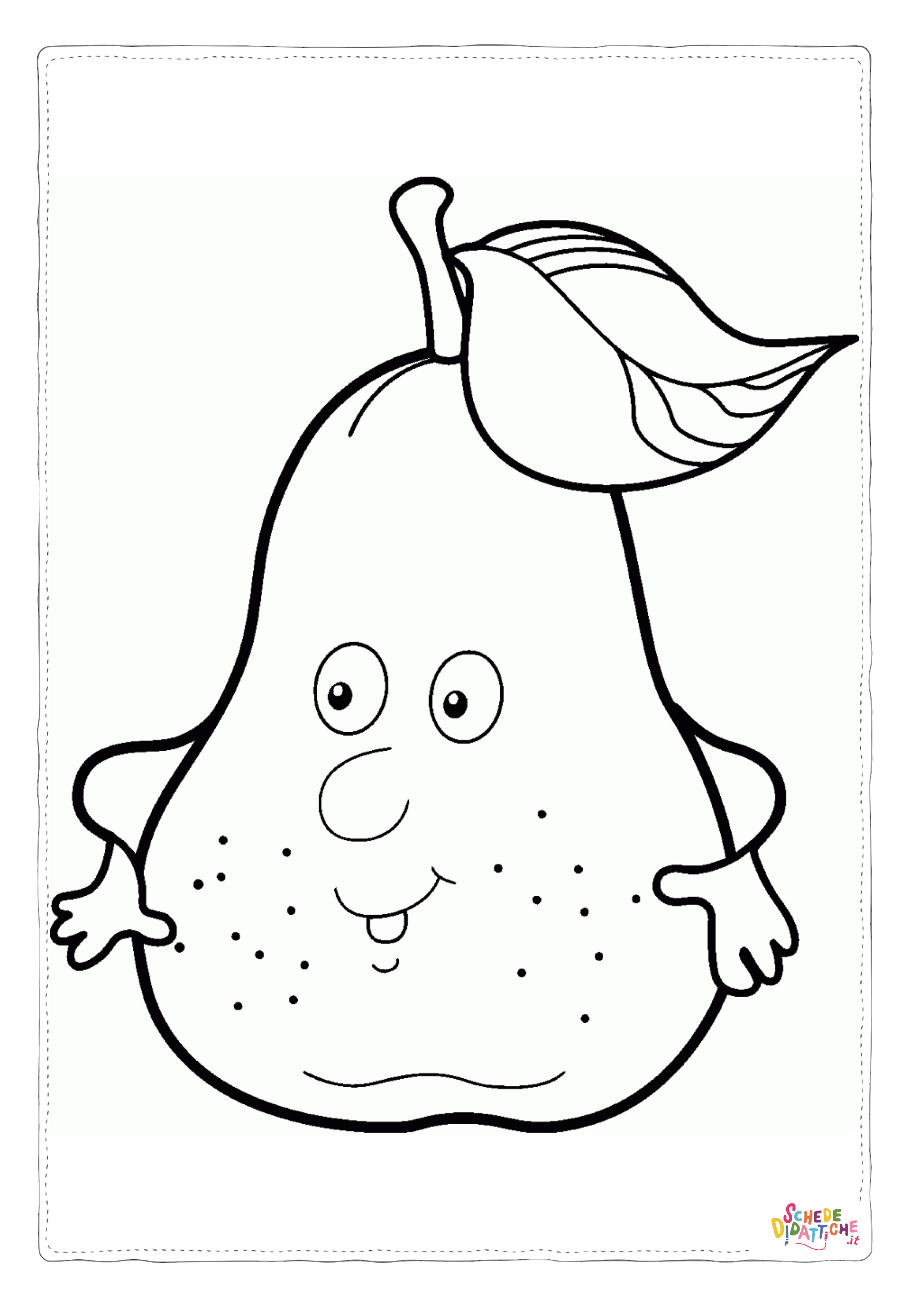 Disegno "Disegno di pera da stampare e colorare 4" Disegno di pera da stampare e colorare 4
