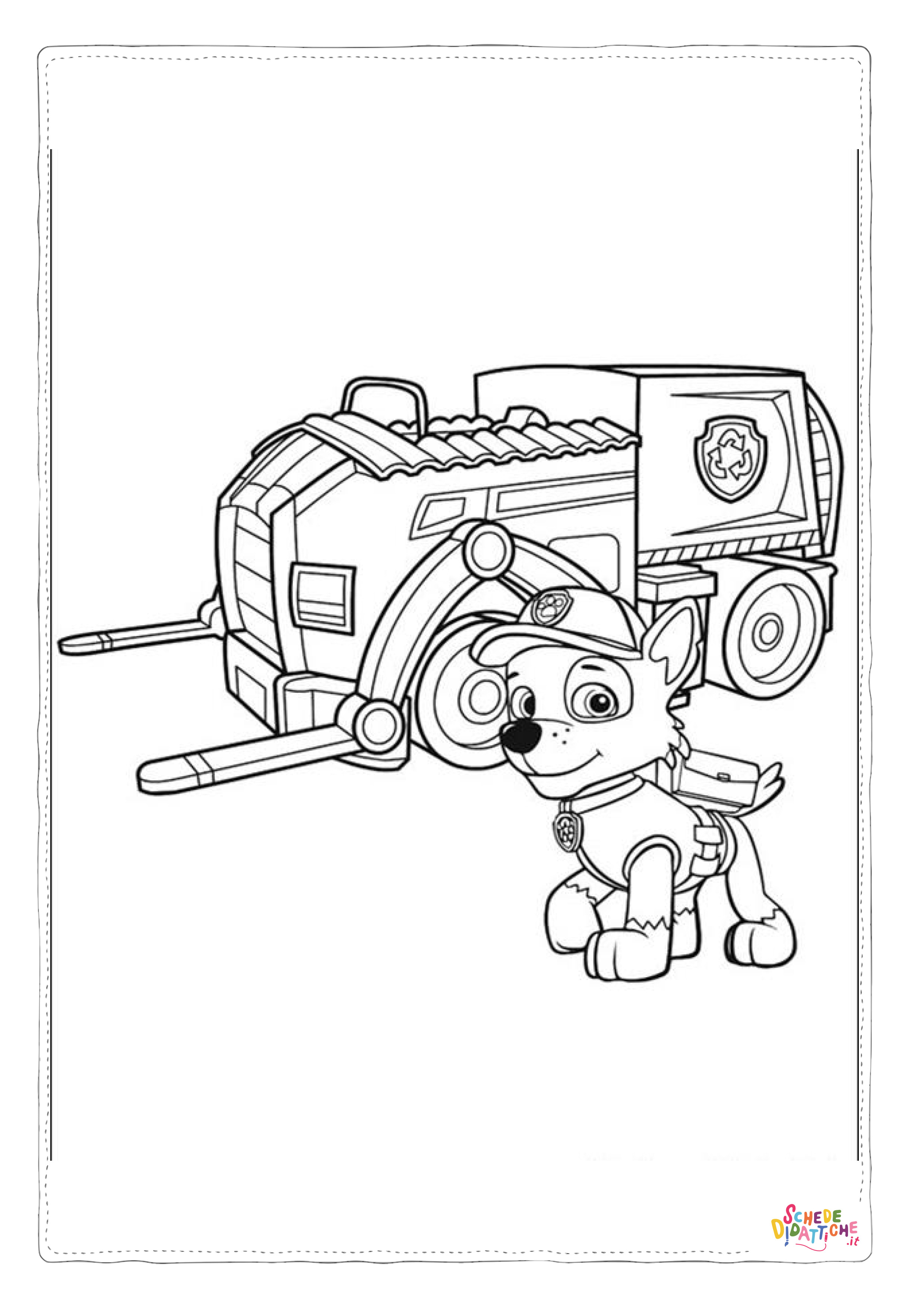 Disegno "Disegno di Paw Patrol - Cane pompiere da stampare e colorare 58" Disegno di Paw Patrol - Cane pompiere da stampare e colorare 58