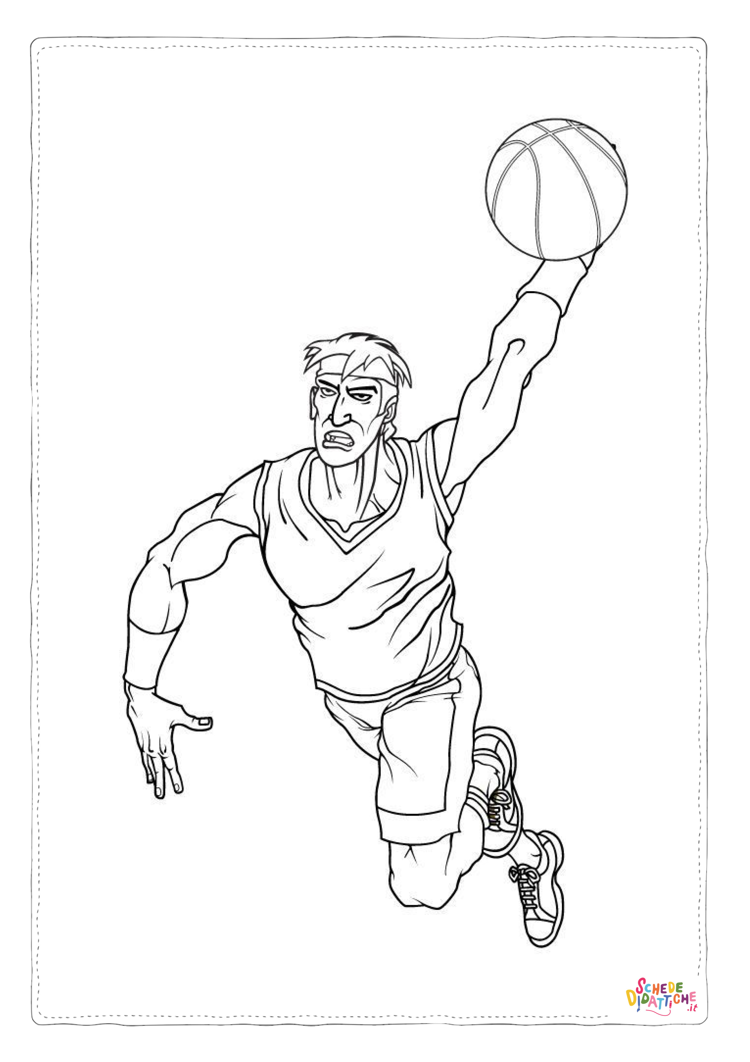 Disegno "Disegno di basket da stampare e colorare 21" Disegno di basket da stampare e colorare 21
