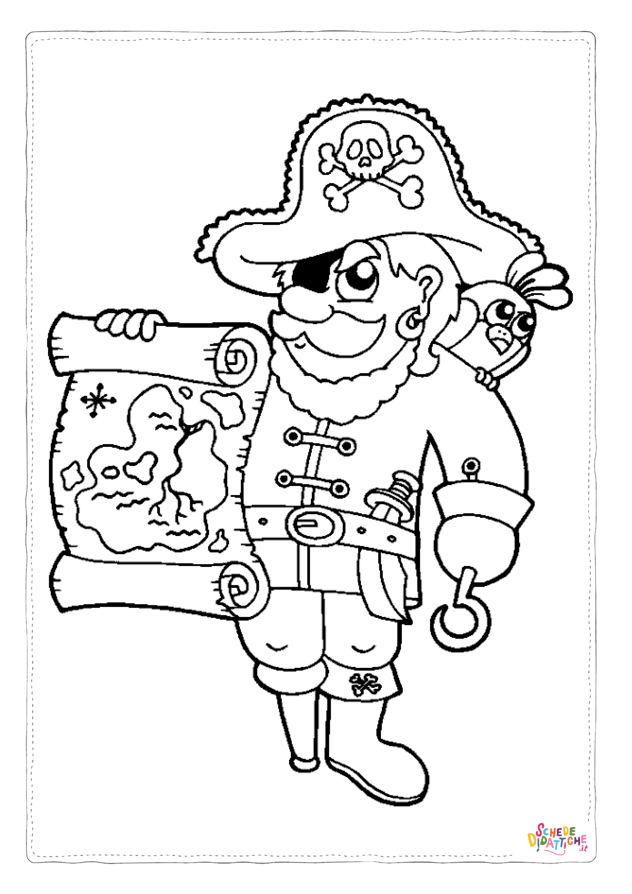 Disegno "Disegno di pirata da stampare e colorare 3" Disegno di pirata da stampare e colorare 3