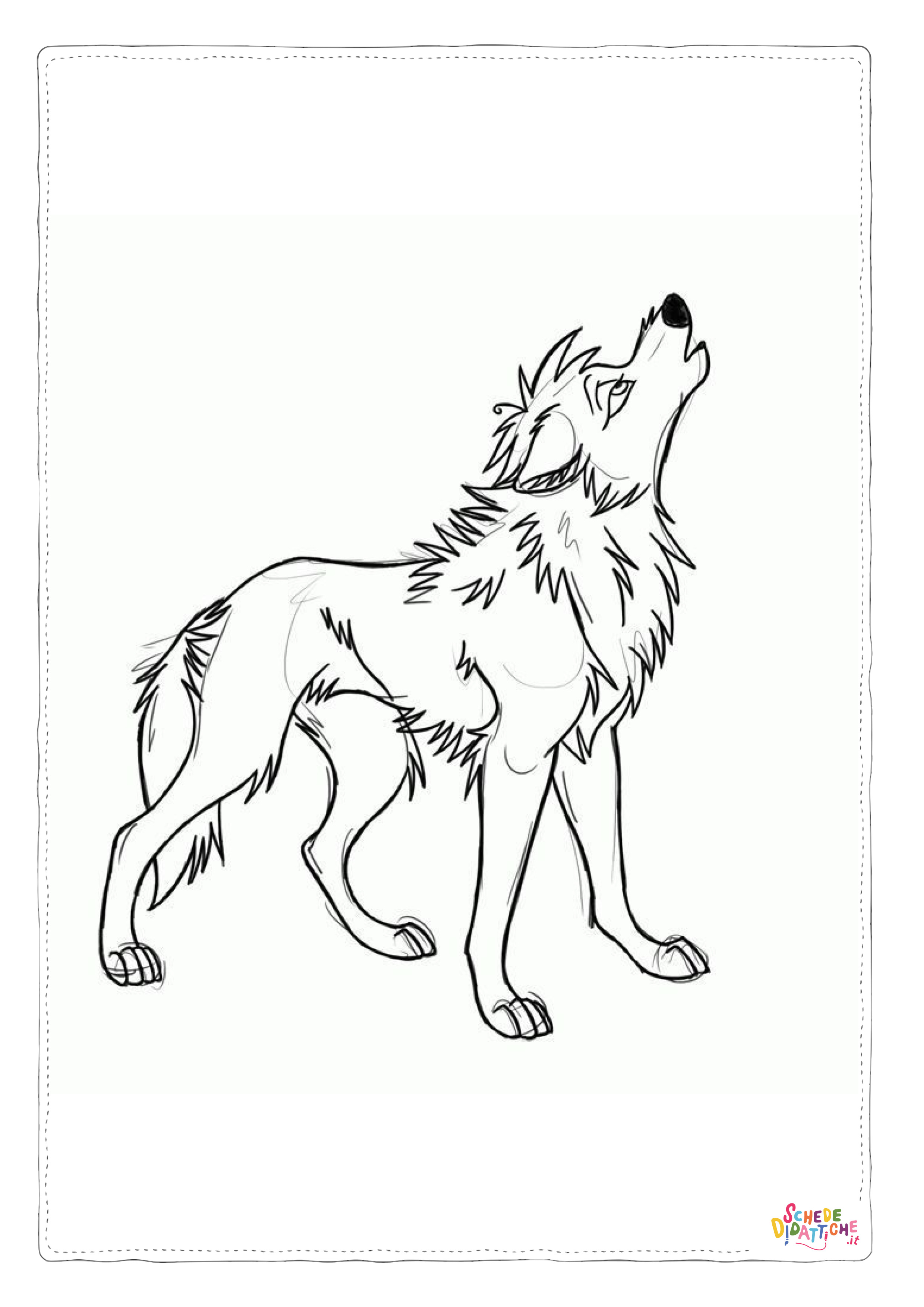 Disegno di lupo da stampare e colorare 55